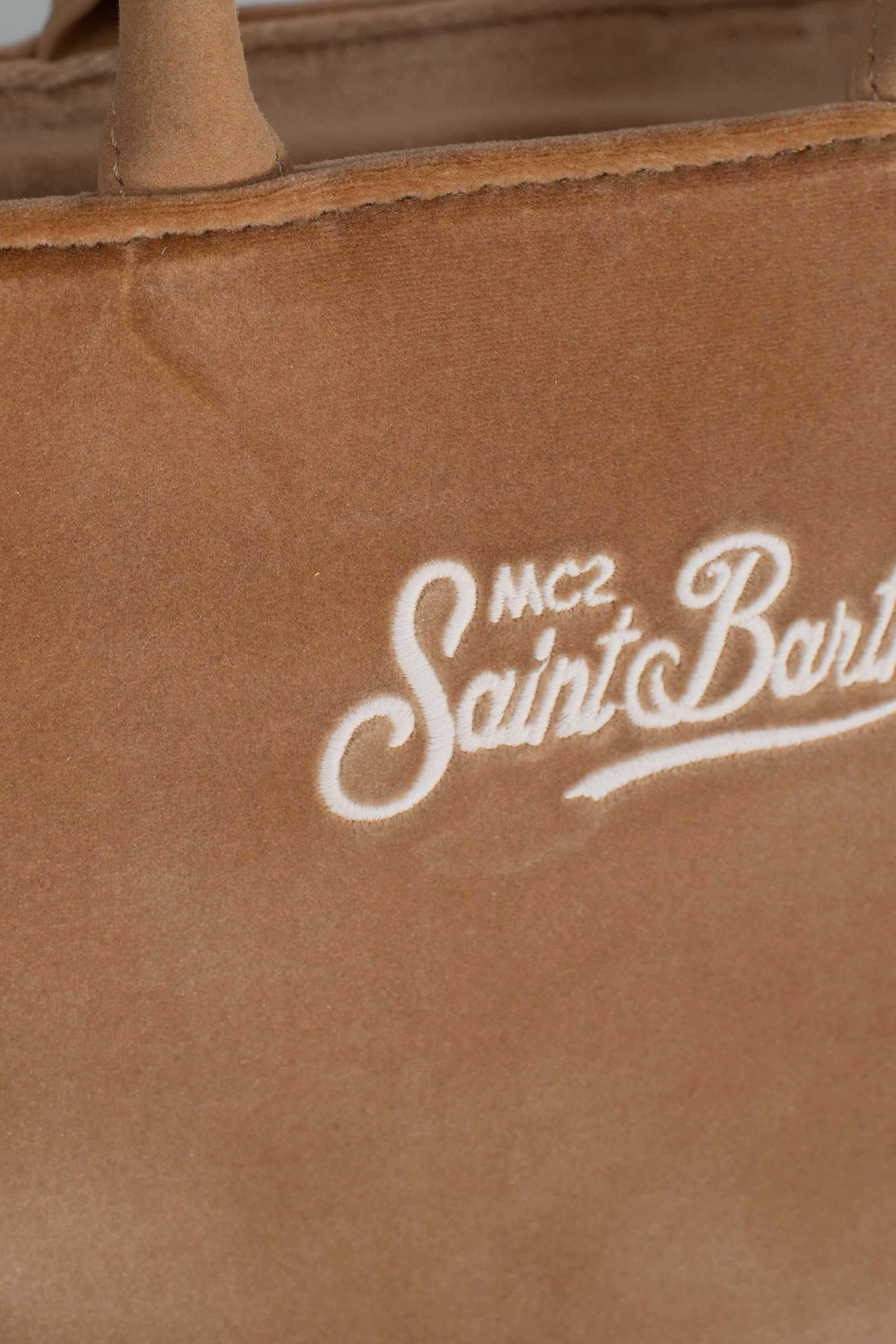 Borsa Vanity mini velvet Dreaming of Saint Barth Winter Paradise beige VAMI02700296I MC2 SAINT BARTH