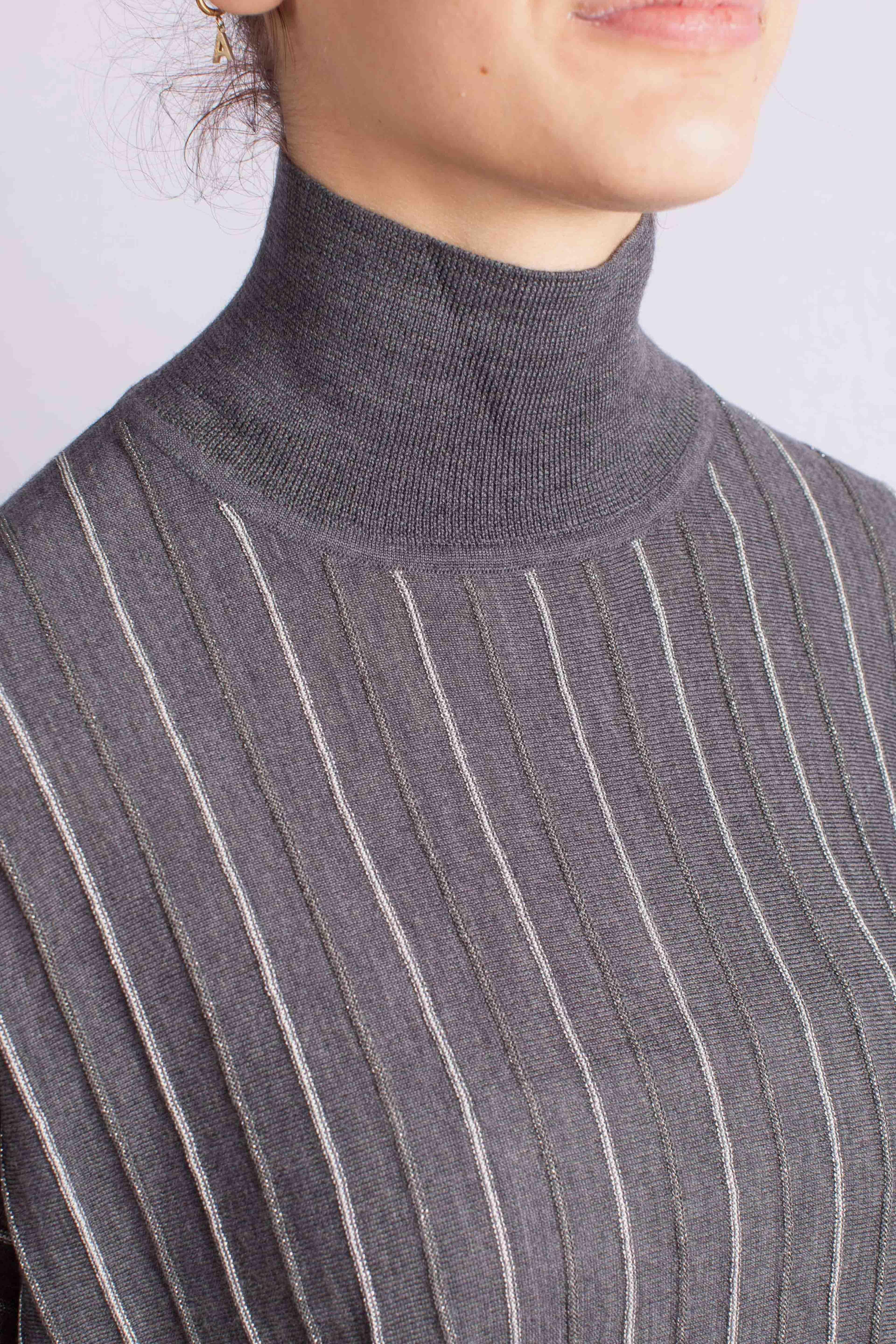 Maglia dolcevita a righe in pura lana 4329714740098 GRAN SASSO