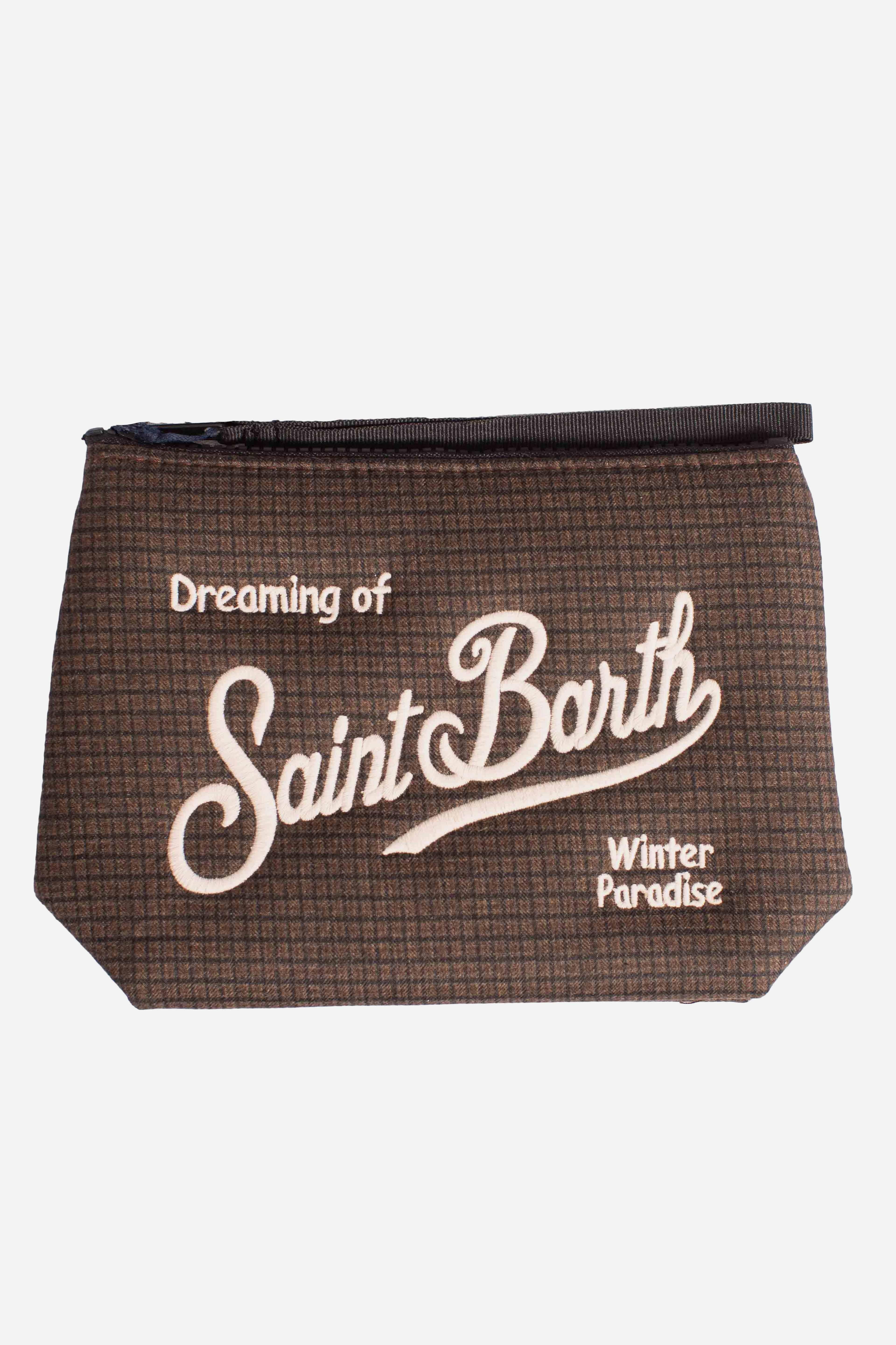 Pochette Aline in Pied de poule brown - "Dreaming of Saint Barth Winter Paradise" ALI002500273I MC2 SAINT BARTH
