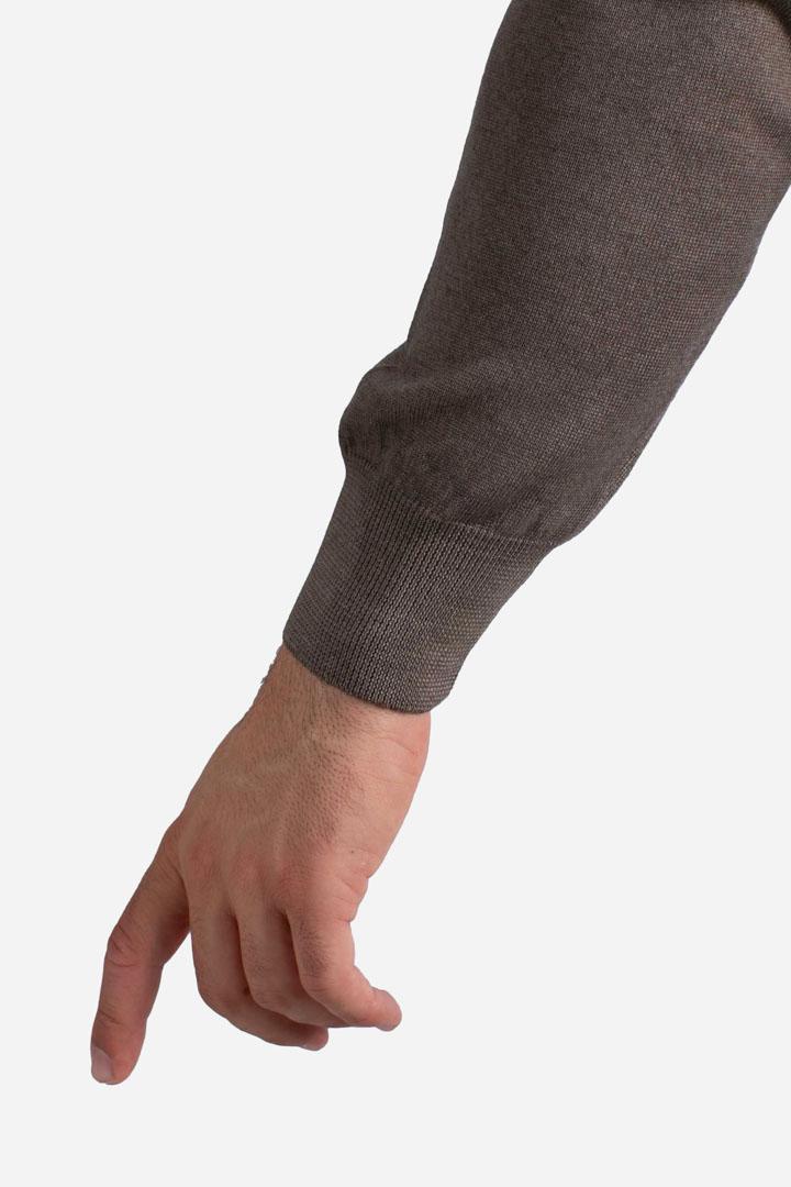 Maglia cardigan con bottoni in lana vergine extrafine tortora scuro 5810122793012 GRAN SASSO