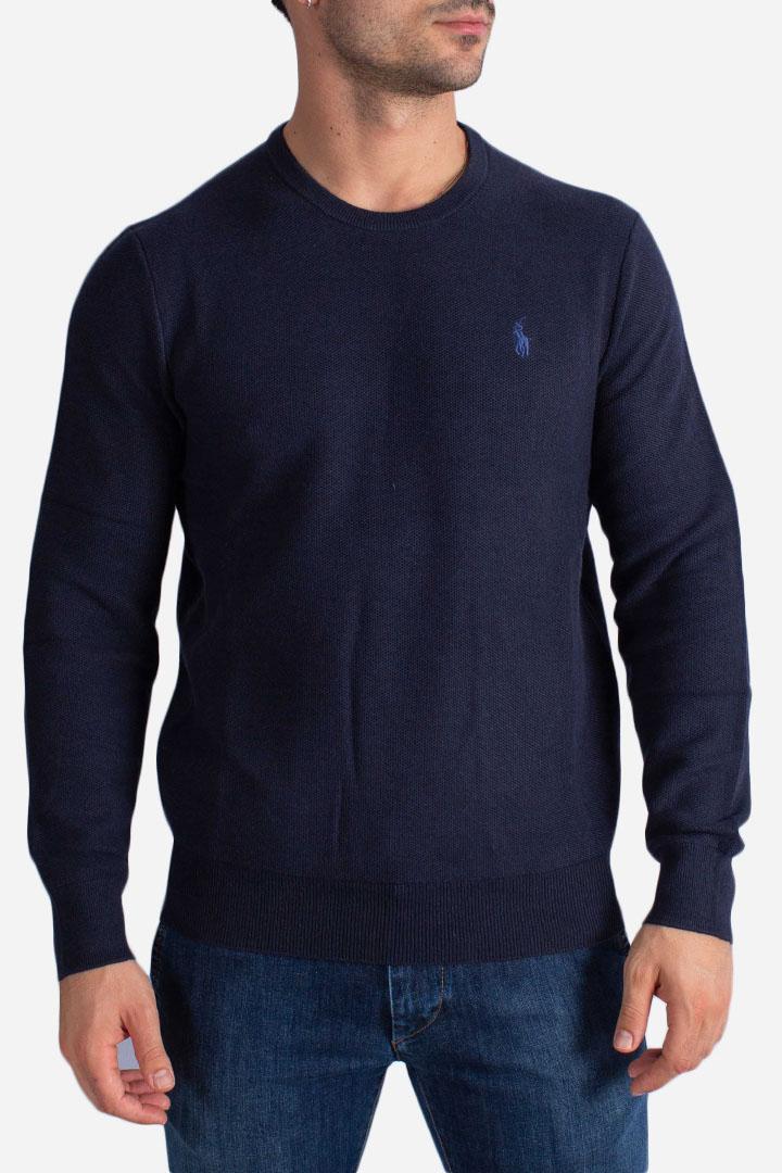 Maglia a girocollo effetto texture navy 710918163001 POLO RALPH LAUREN