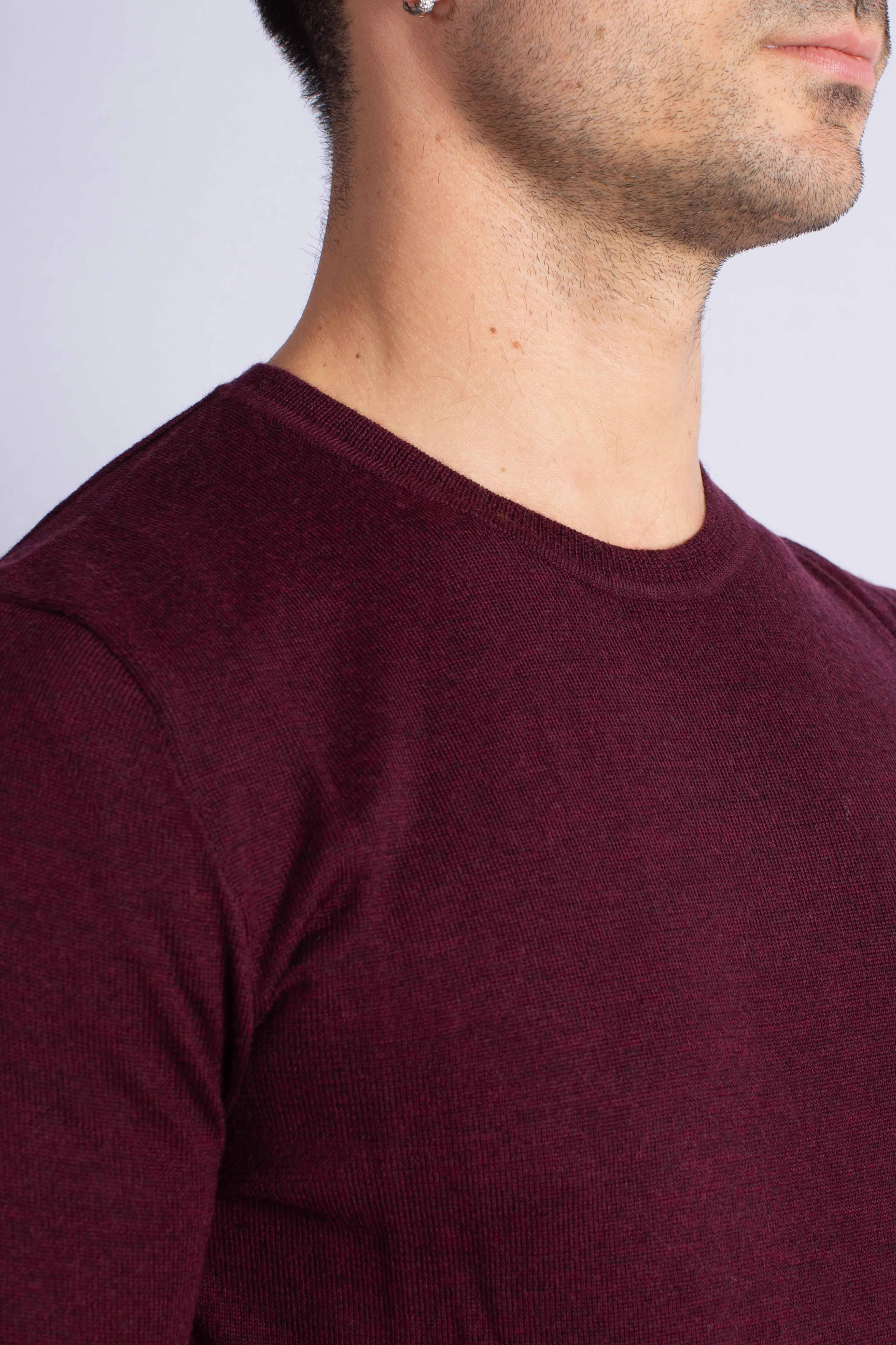 Maglia girocollo lana lavabile Slim-Fit wine 710946143005 POLO RALPH LAUREN