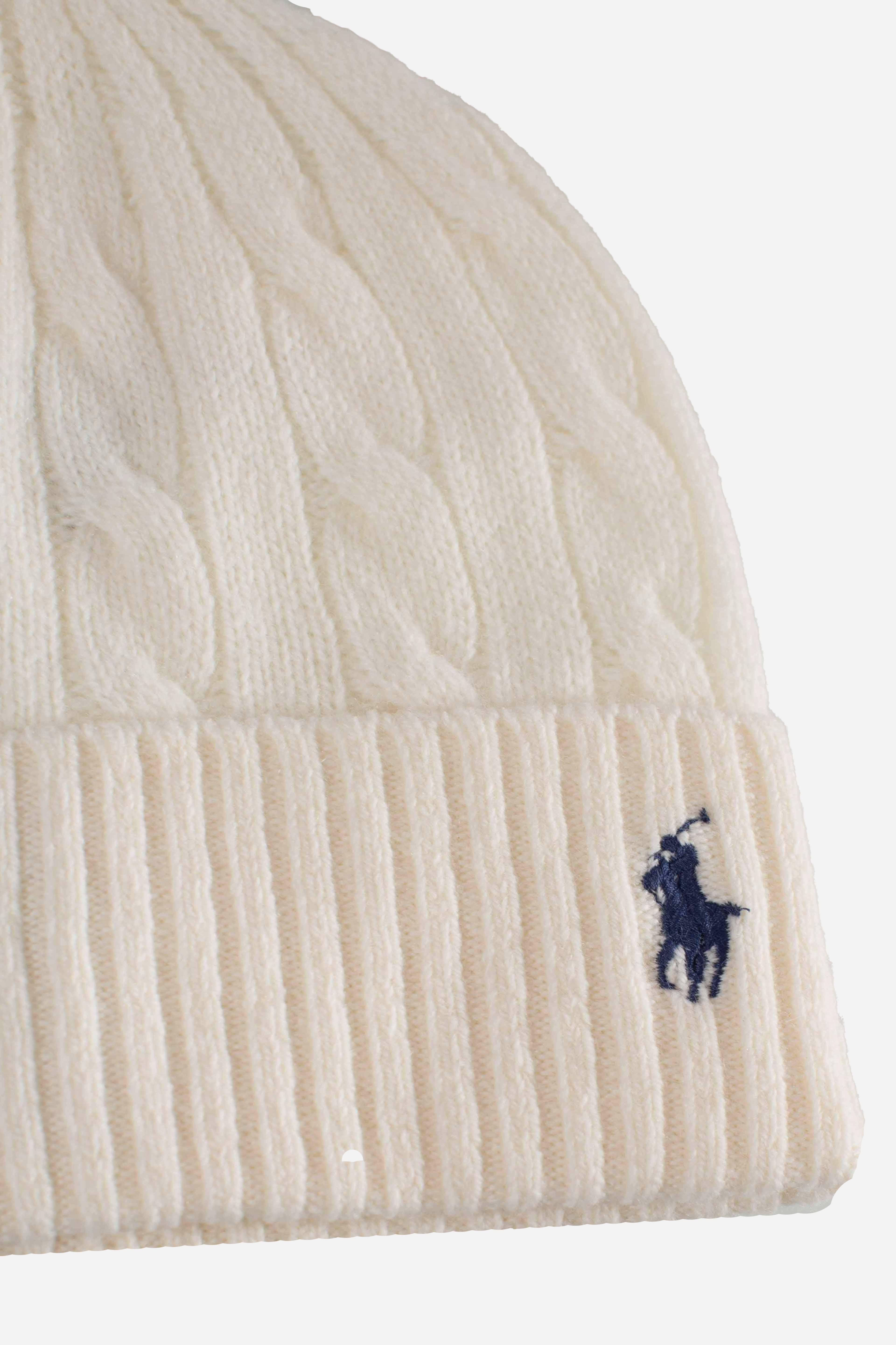 Berretto in lana e cashmere a trecce white 455981442003 POLO RALPH LAUREN