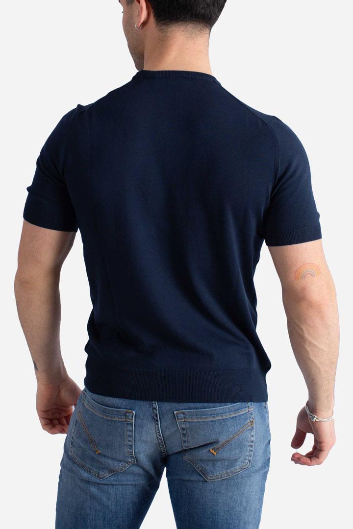 Maglia girocollo vintage organic cotton blu 5713621810598 GRAN SASSO