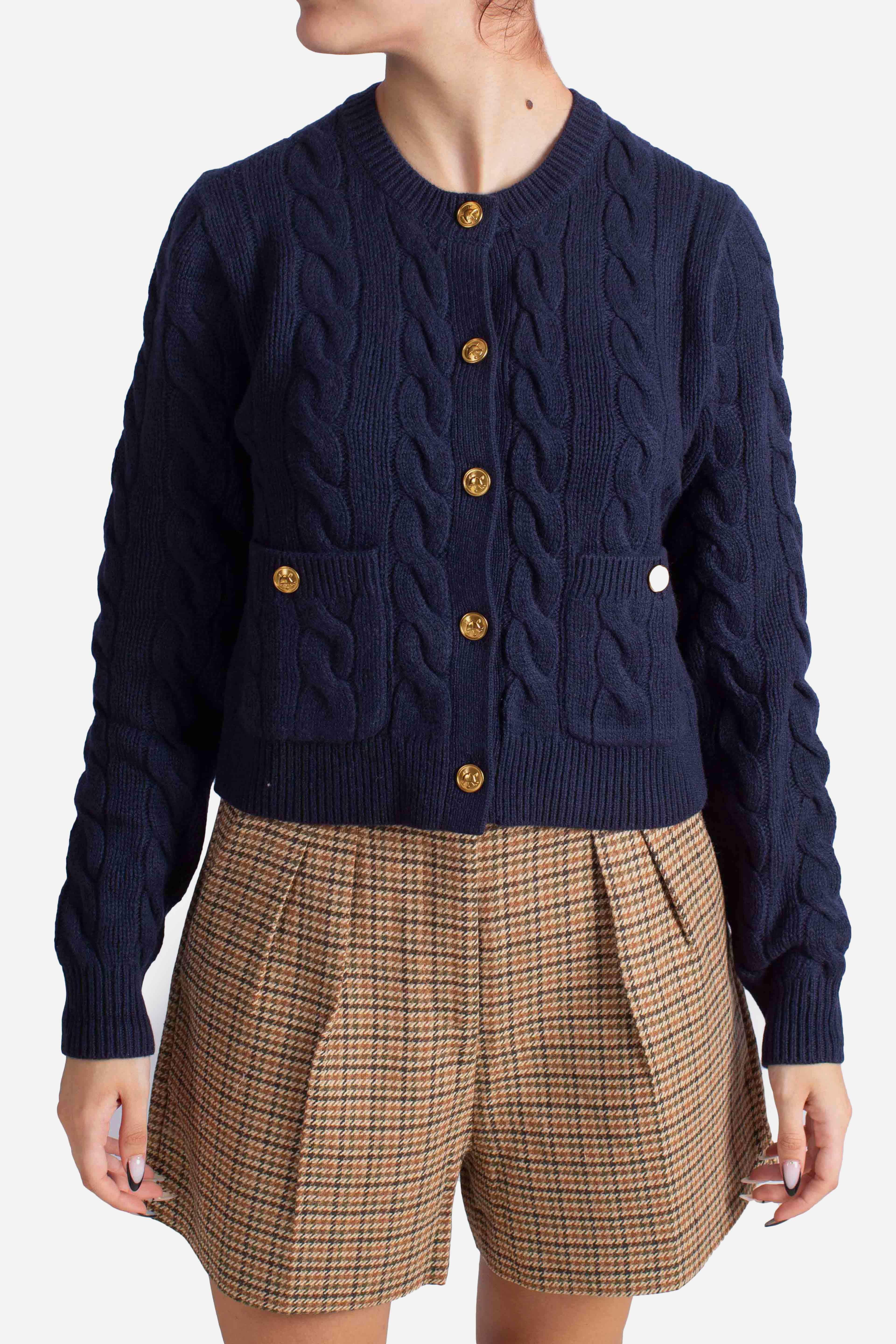 Cardigan in lana e cashmere blue 211978312501 POLO RALPH LAUREN