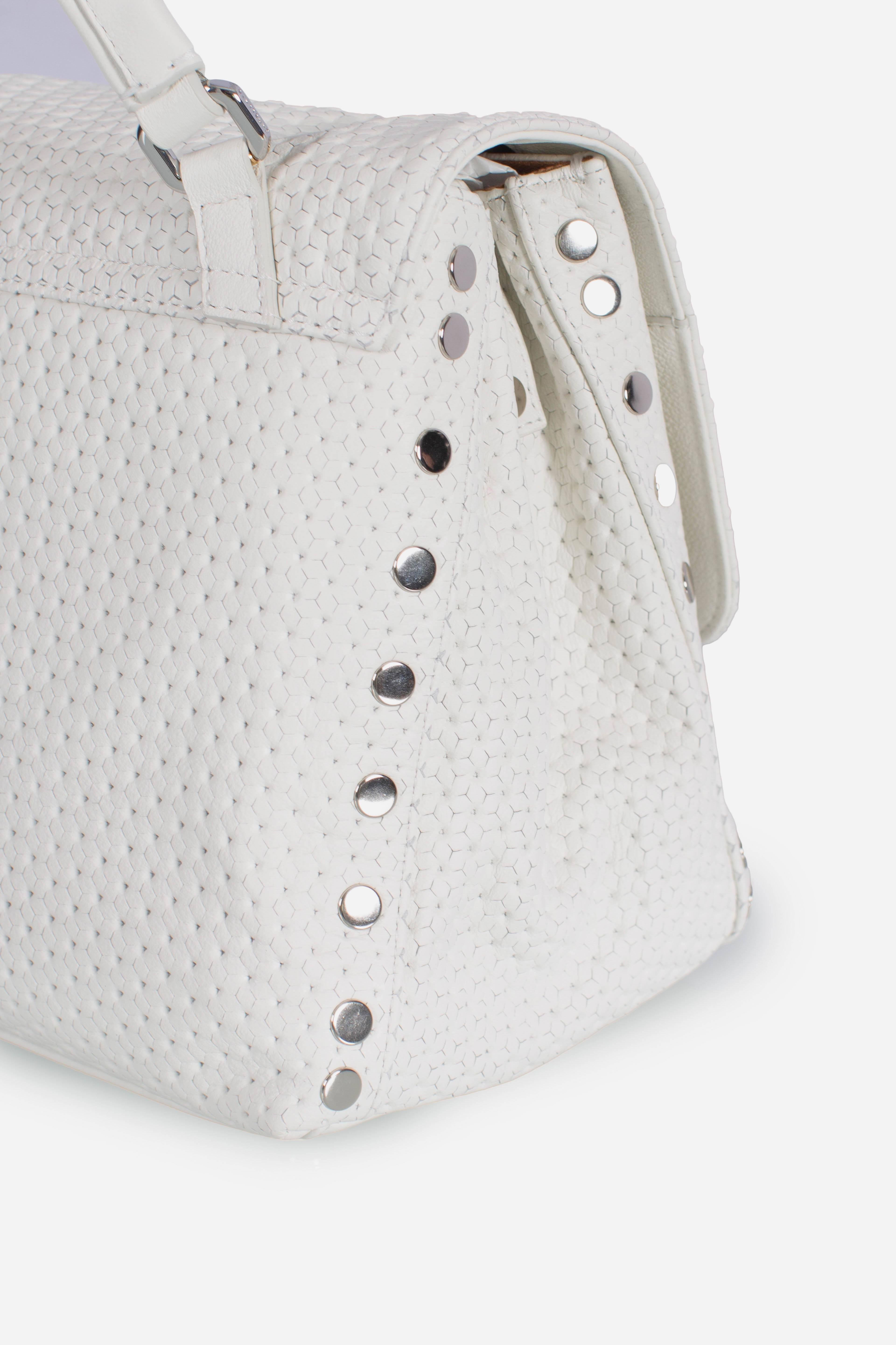 Borsa Postina S effetto intrecciato white cima 0680102190000SZ1170 ZANELLATO