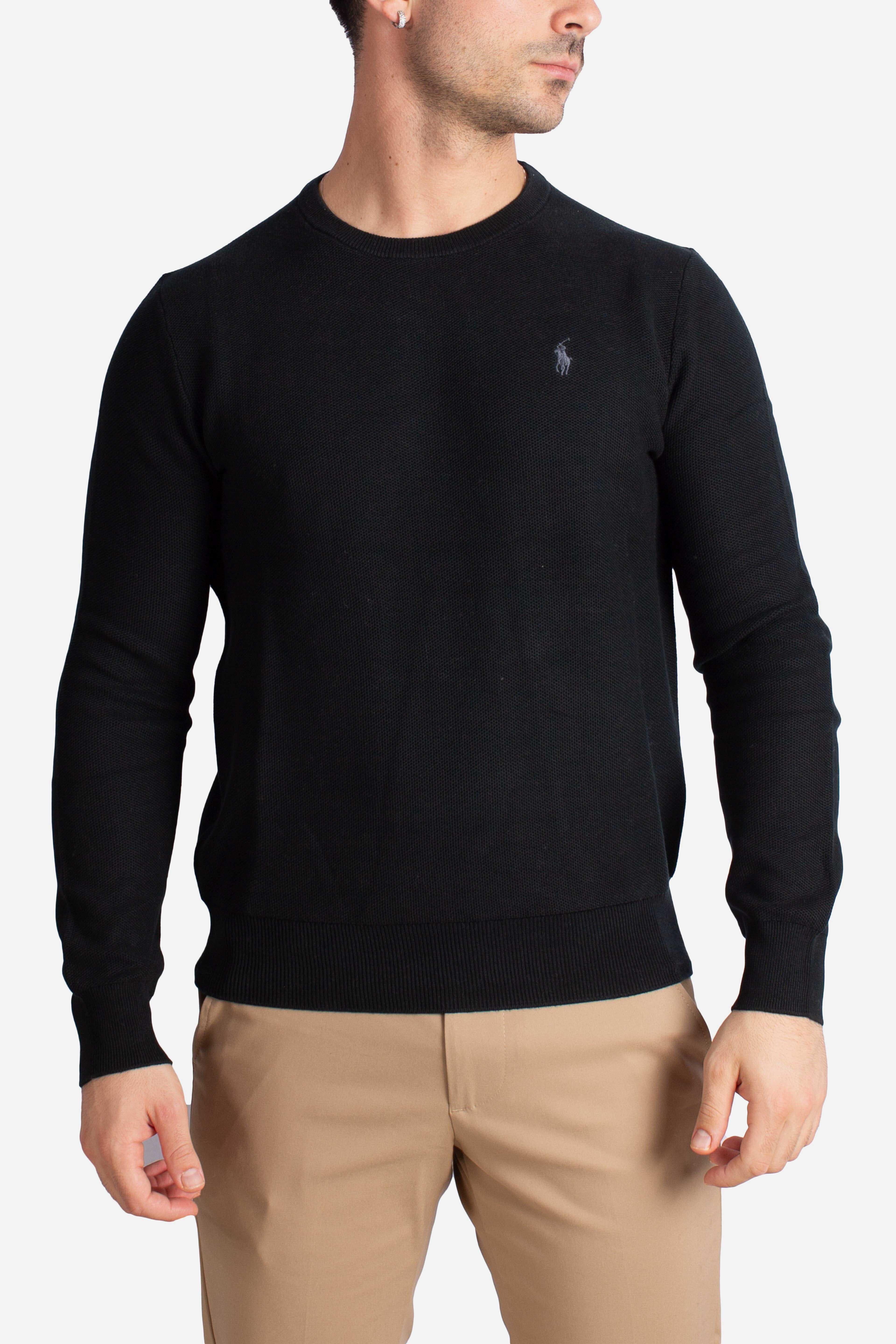 Maglia a girocollo effetto texture black 710918163508 POLO RALPH LAUREN