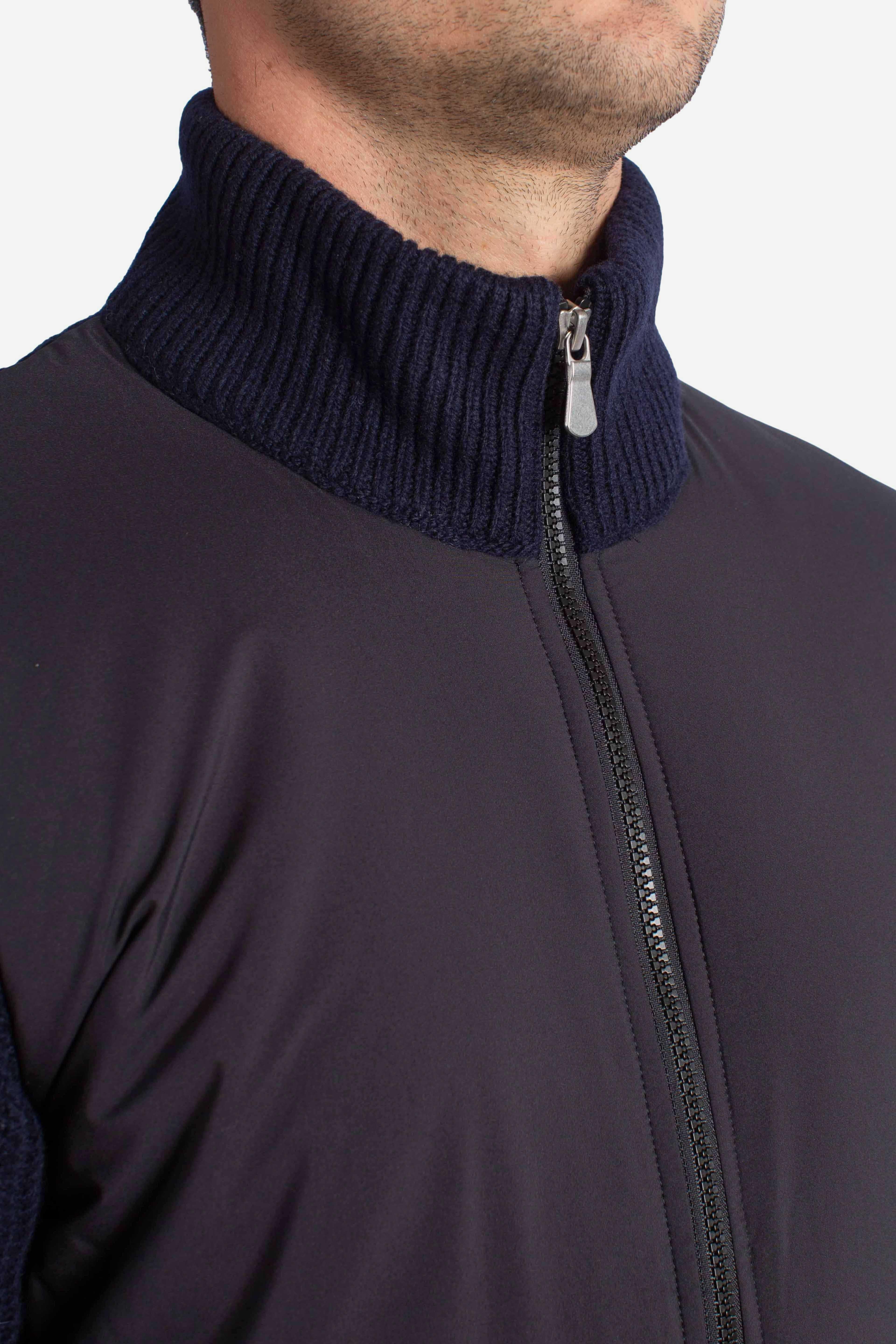 Giubbino Bomber con Maniche in Maglia Blu Navy 1314625077598 GRAN SASSO