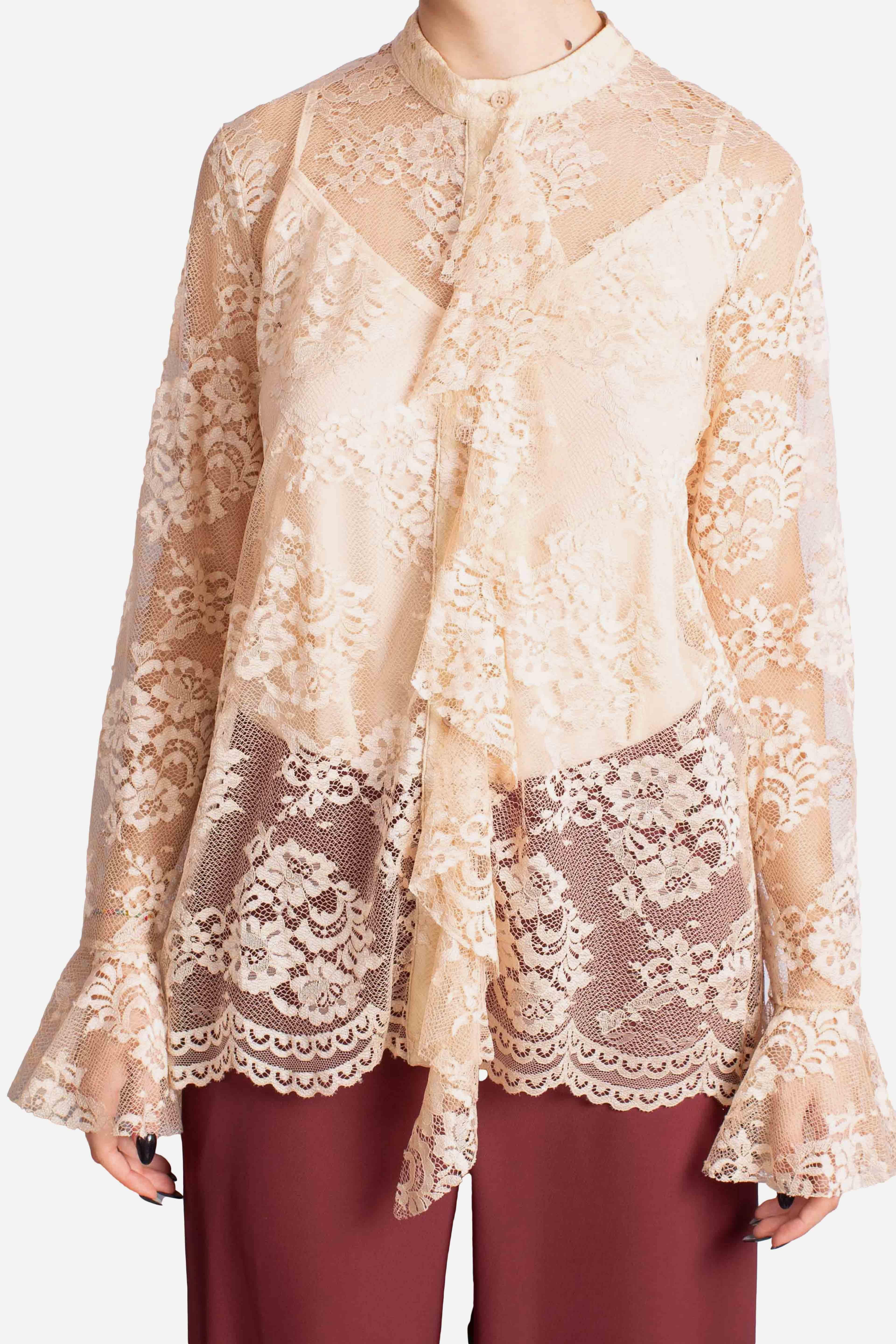 Camicia in pizzo con volant CFAAUTPA1180 DIXIE
