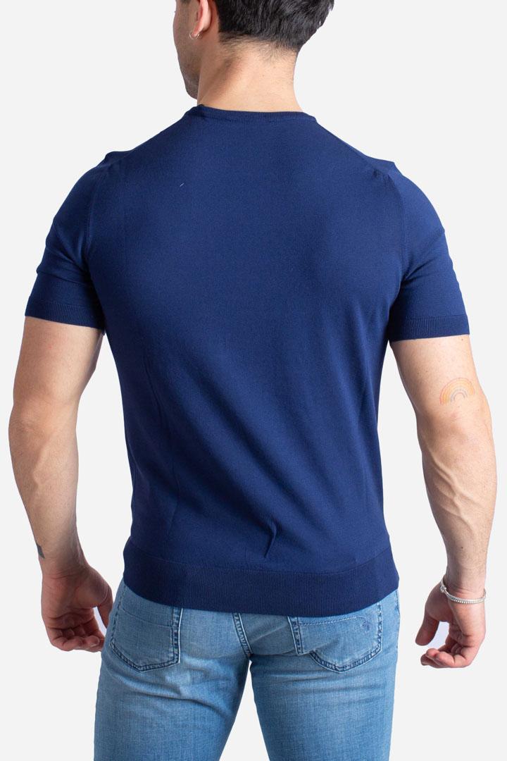 Maglia girocollo in cotone extra-fine blu royal 4315420731578 GRAN SASSO