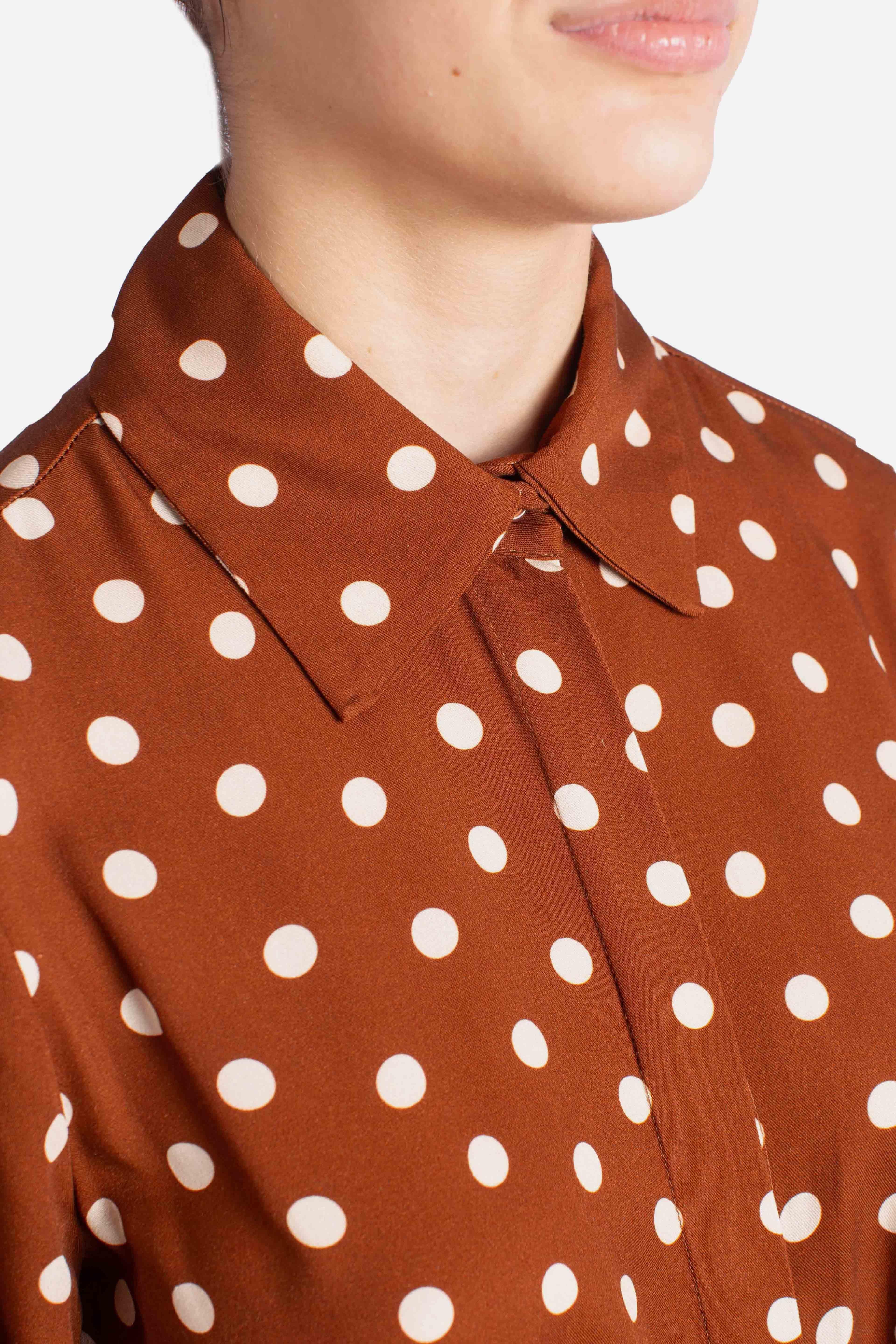 Abito midi a pois con cintura ALQHYDFA1811 DIXIE