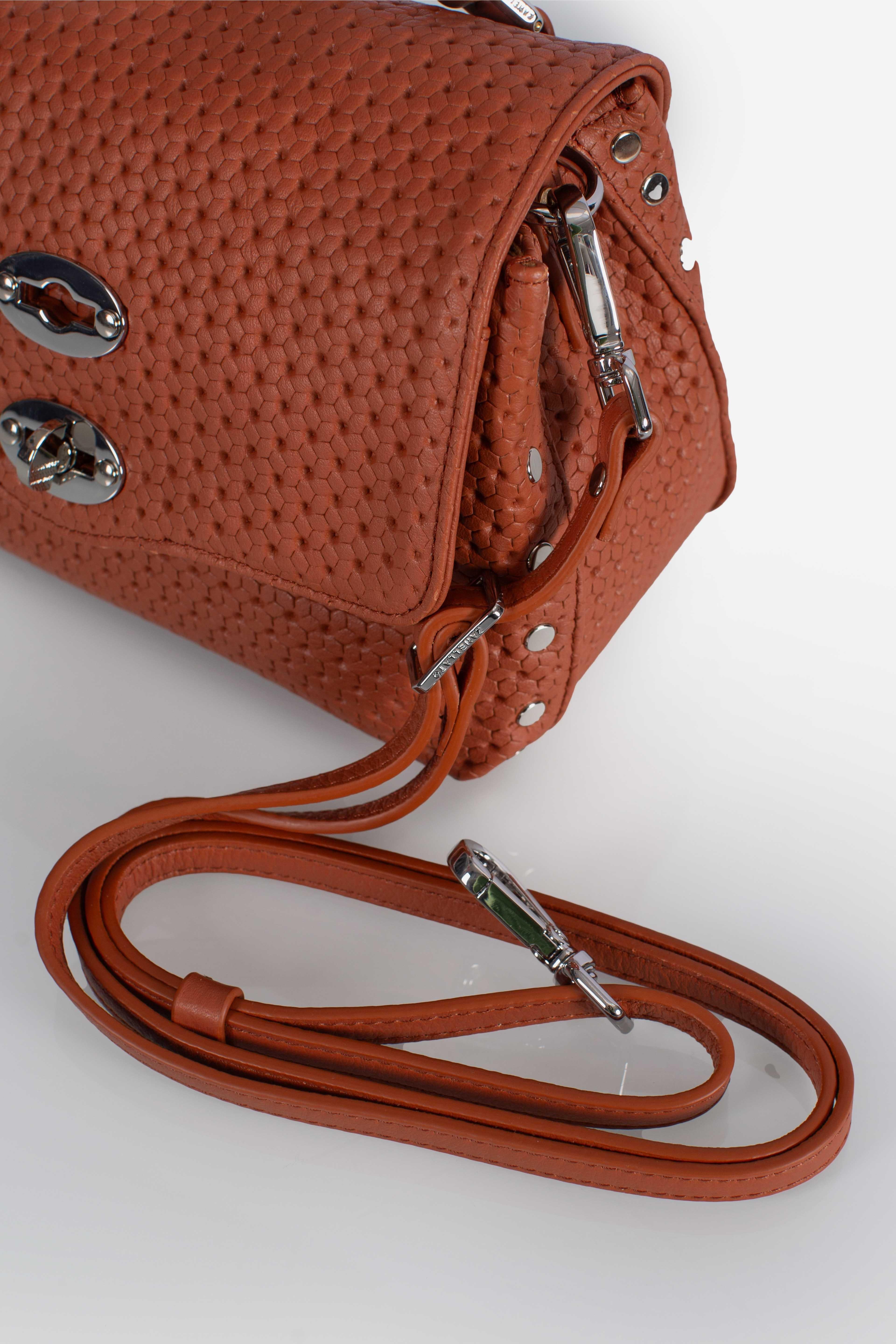 Borsa Postina Baby effetto intrecciato brown brandy 0680102190000BZ0203 ZANELLATO