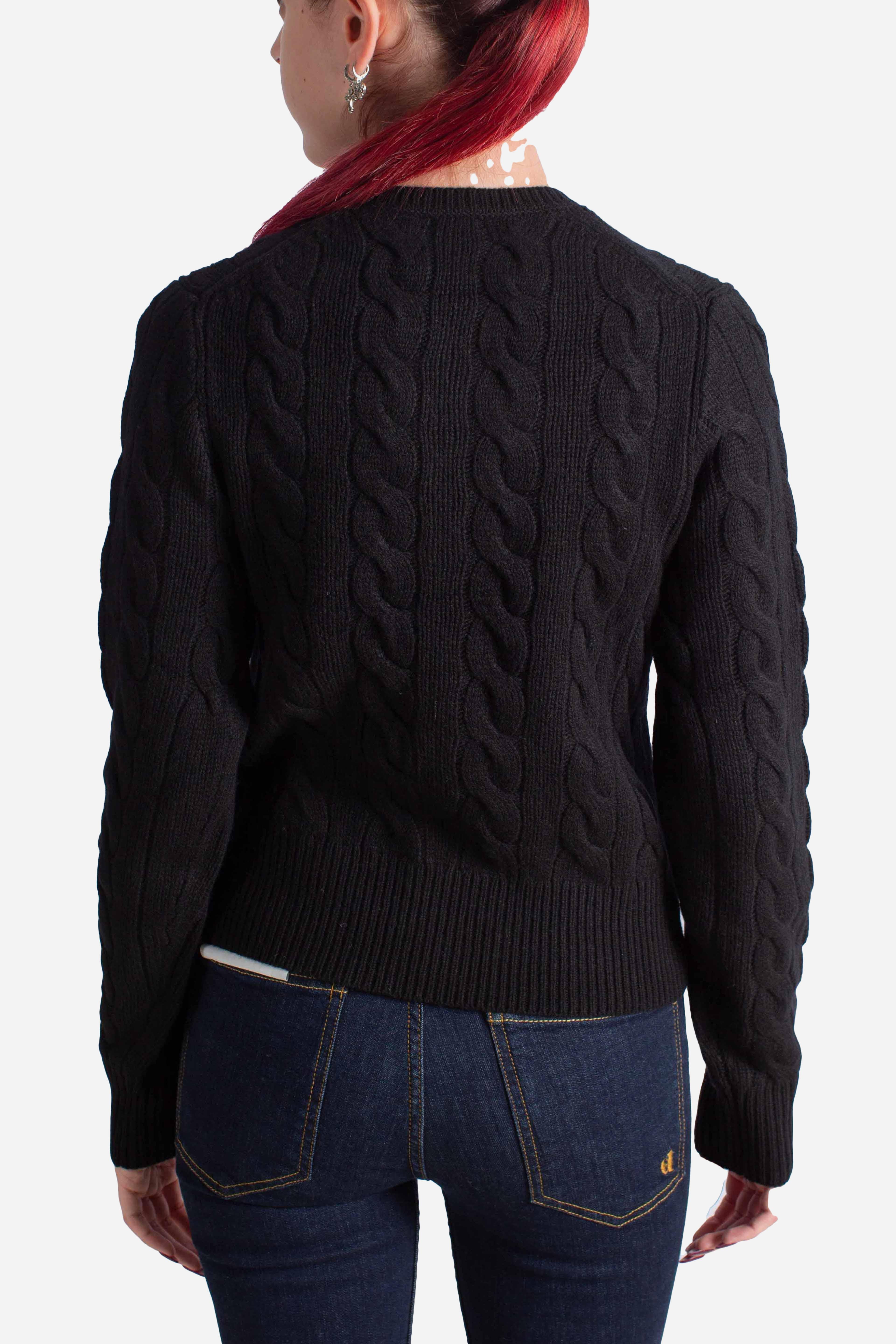 Cardigan a trecce in lana e cashmere black 211972104005 POLO RALPH LAUREN