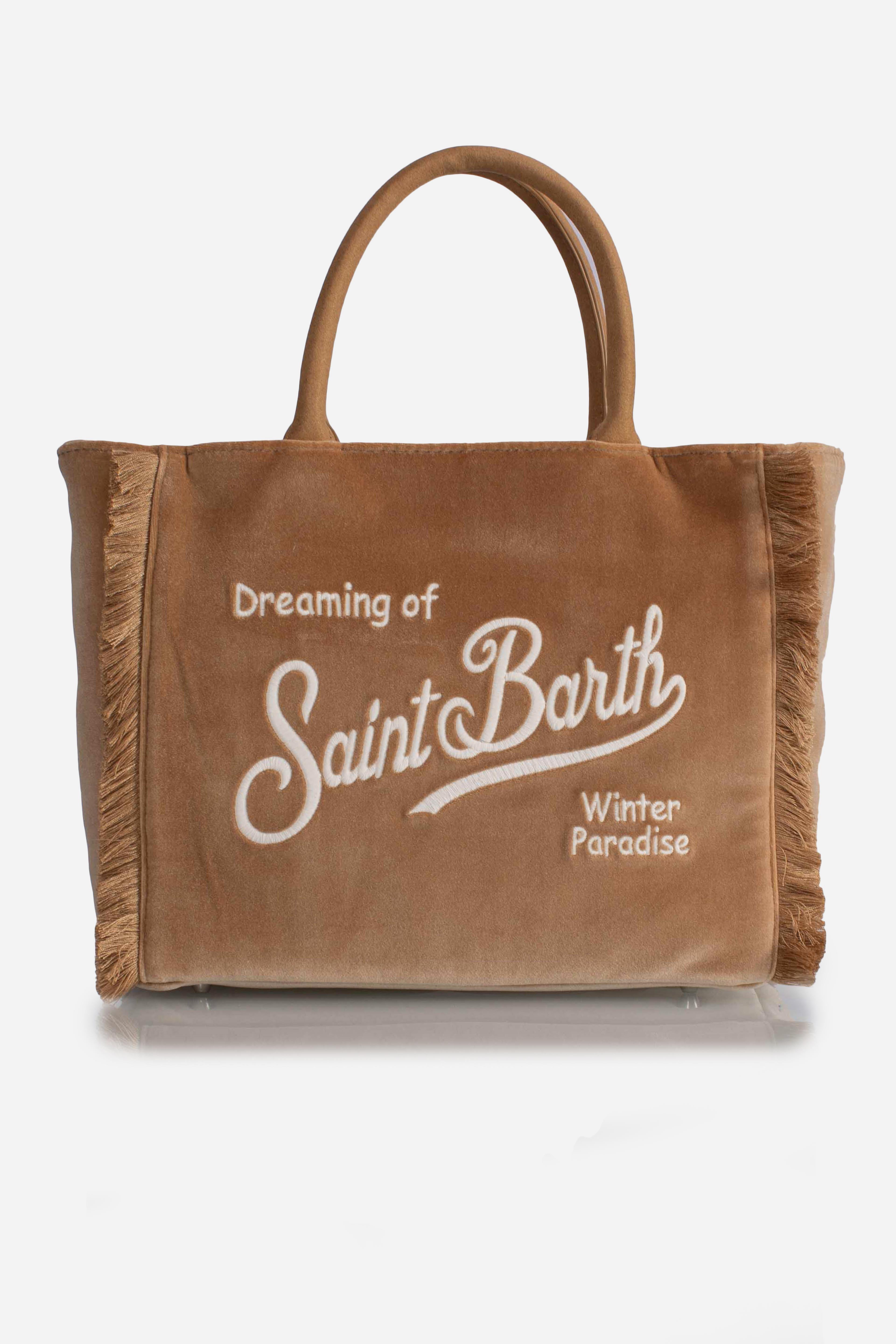 Borsa Colette velvet Dreaming of Saint Barth Winter Paradise beige COL003800296I MC2 SAINT BARTH