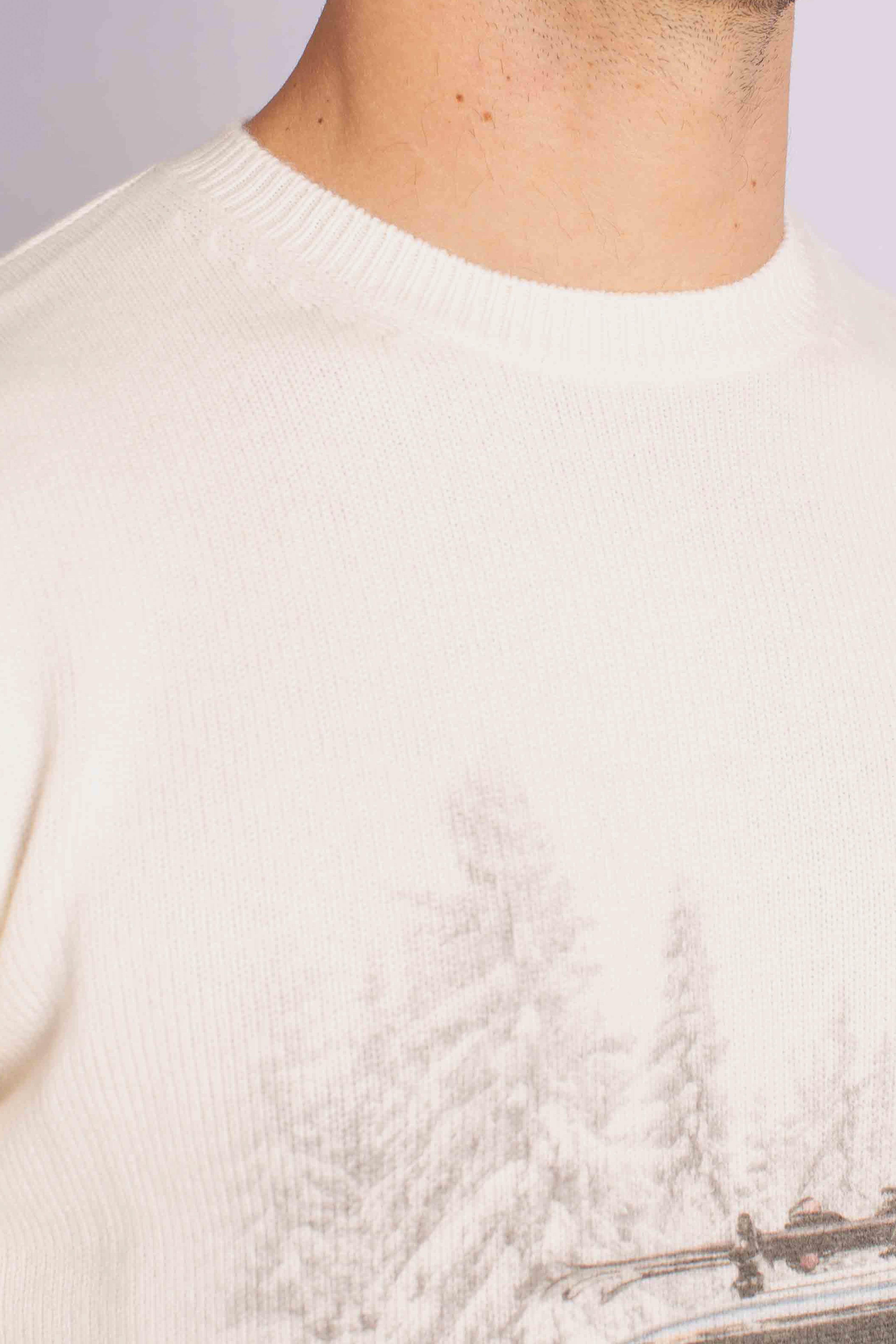 Maglia Uomo "St. Barth Ski Lift" Panna HER002201594I MC2 SAINT BARTH