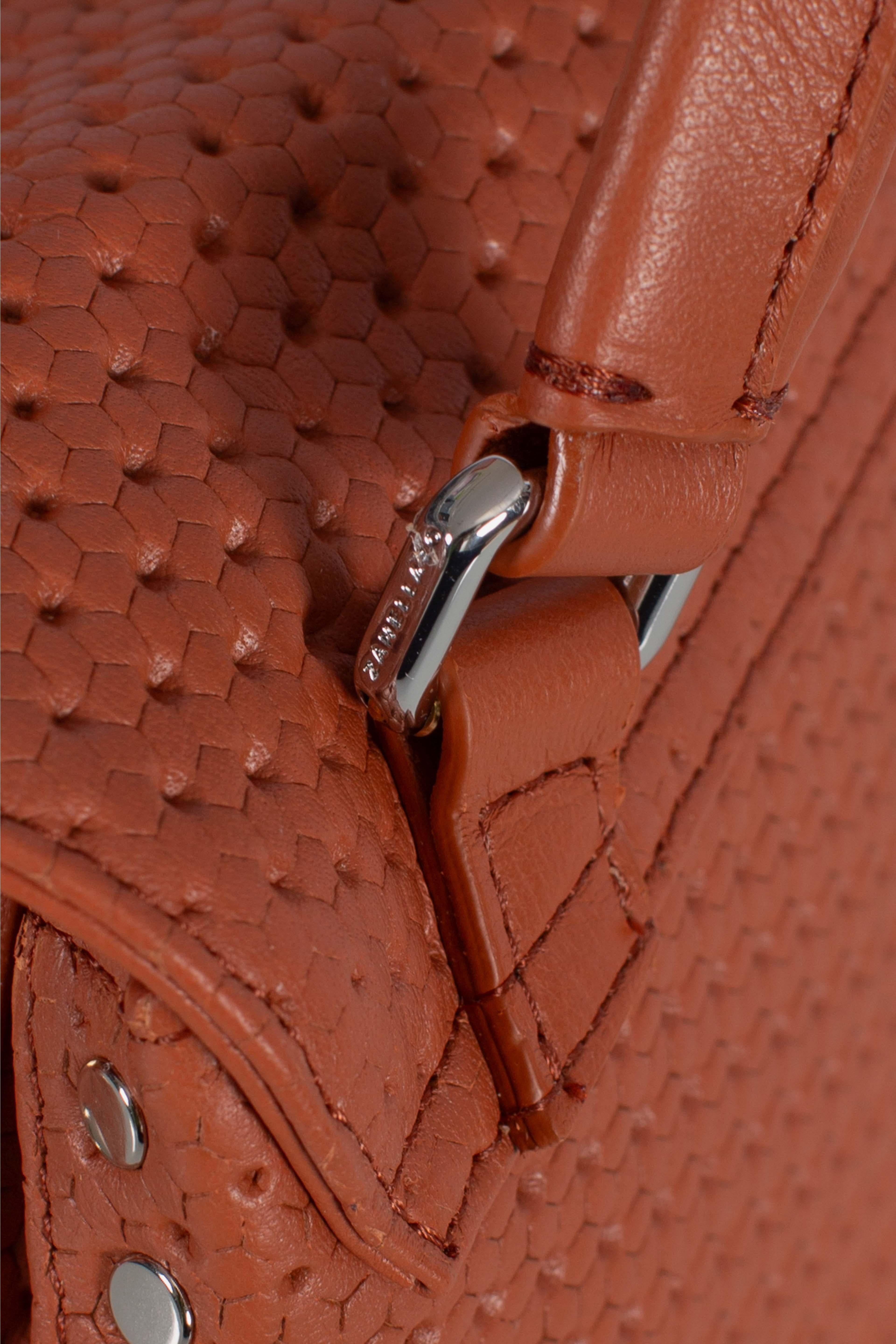 Borsa Postina Baby effetto intrecciato brown brandy 0680102190000BZ0203 ZANELLATO