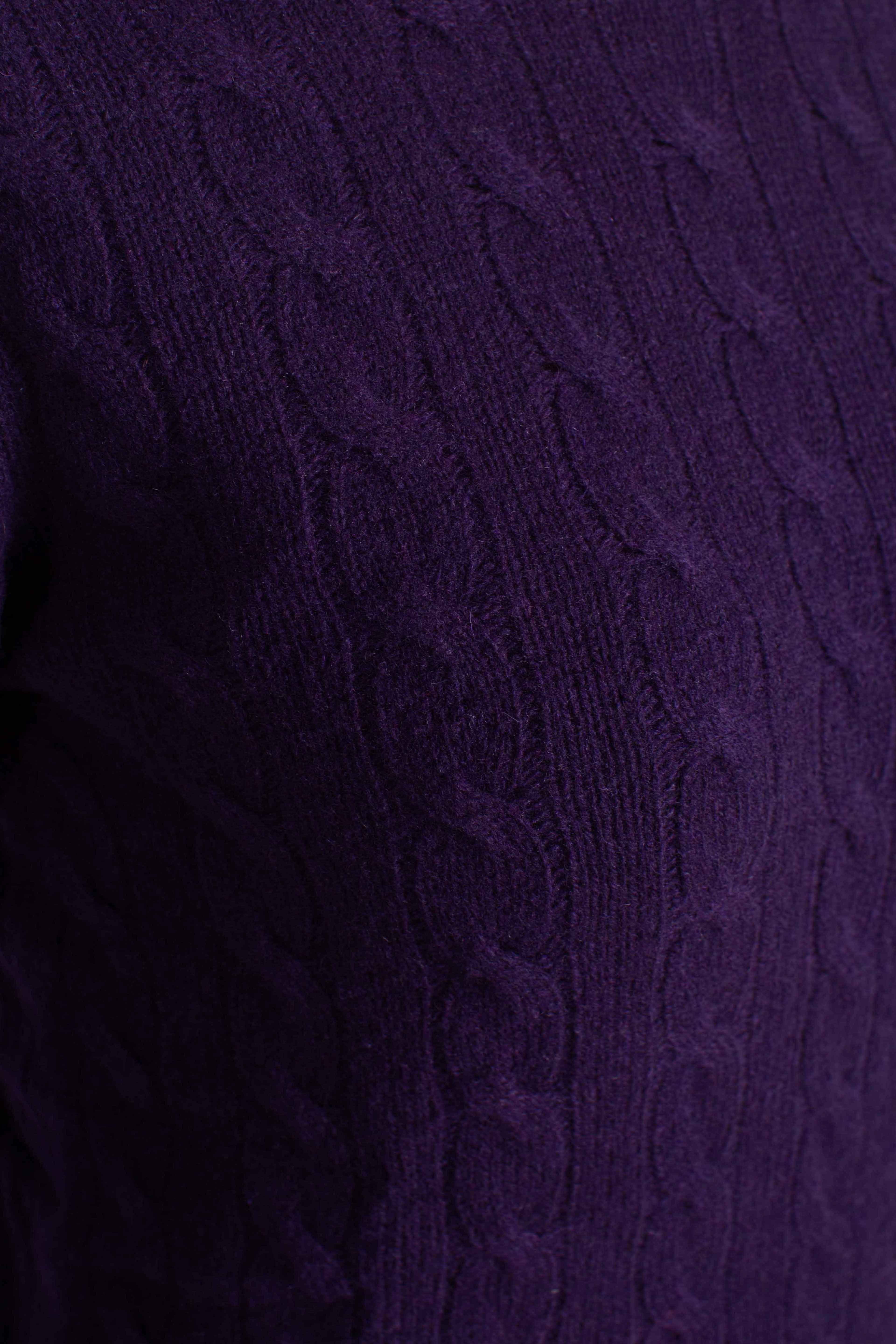 Girocollo in lana e cashmere a trecce purple 211971865011 POLO RALPH LAUREN