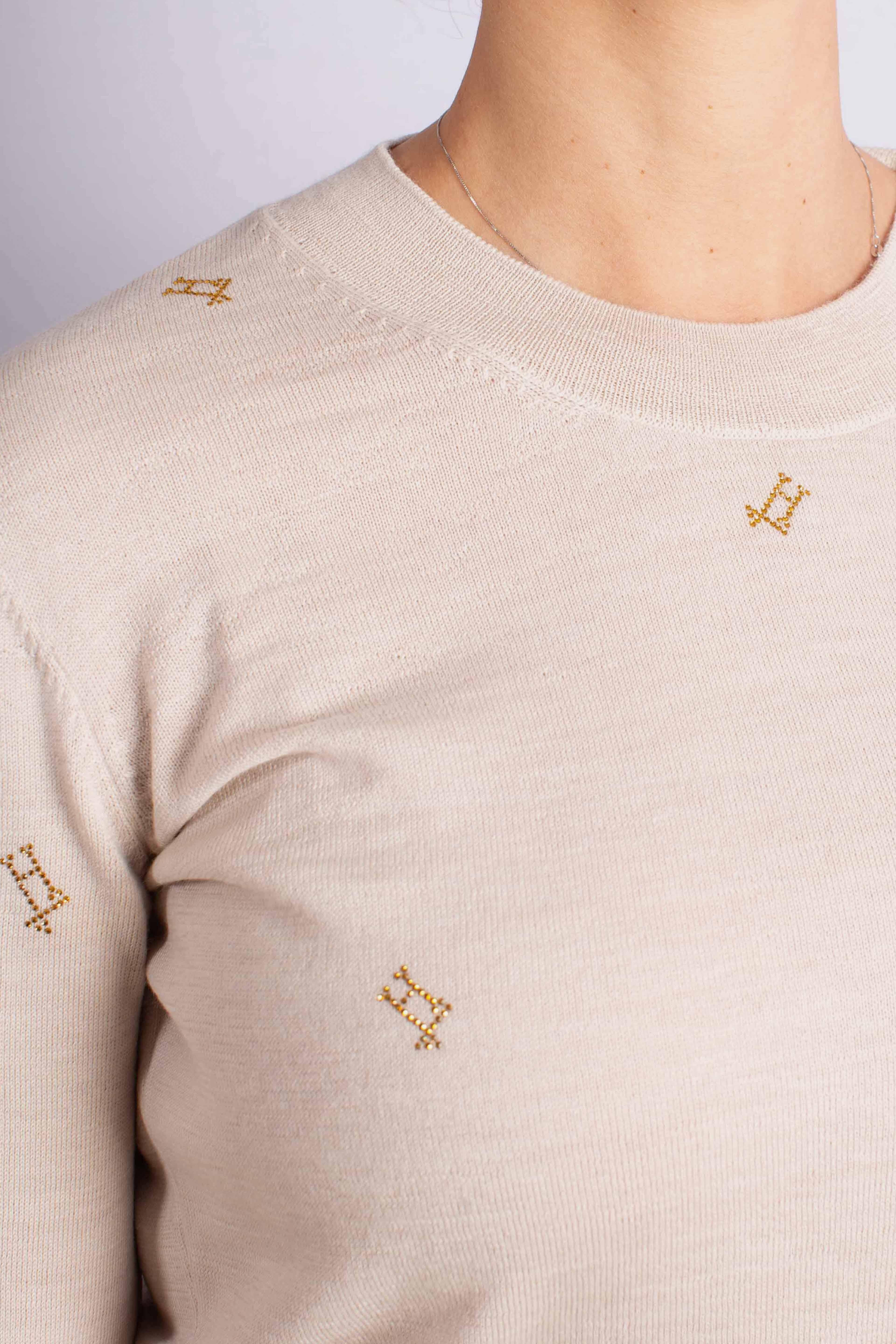 Maglia Donna chantilly in Lana con Micro Logo Oro MG000210D701661990 HERNO