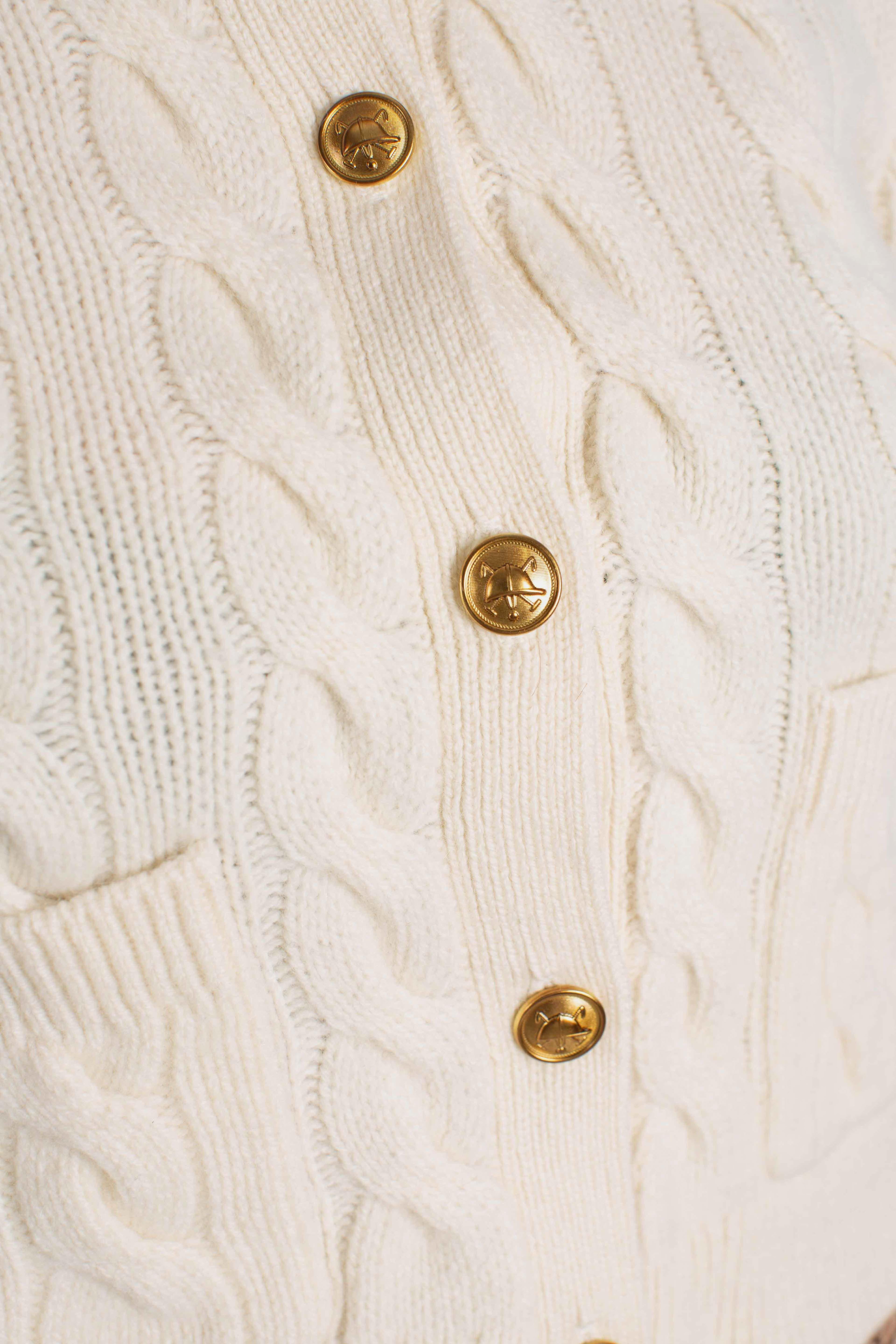 Cardigan in lana e cashmere white 211978312500 POLO RALPH LAUREN