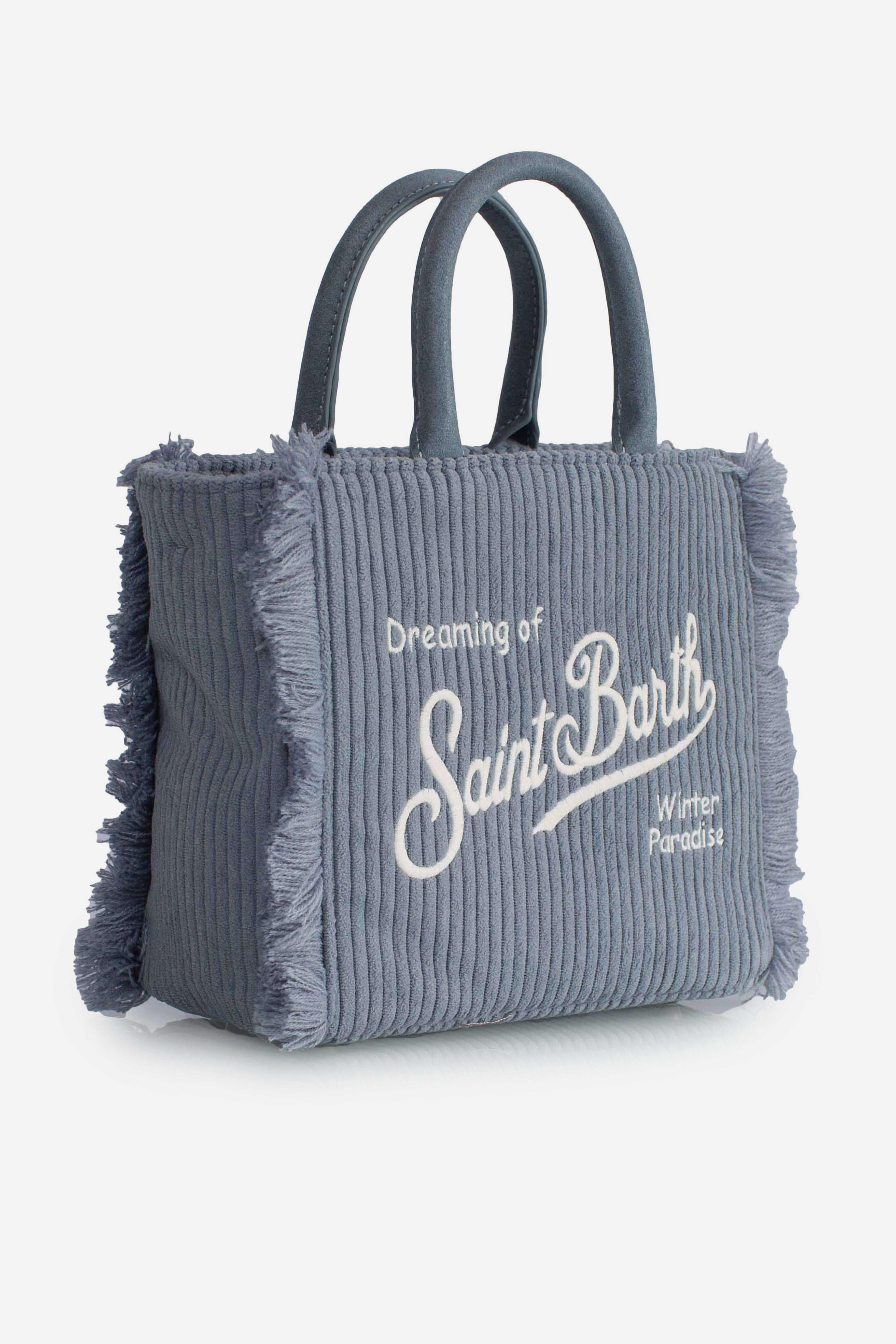 Borsa Donna "Dreaming of Saint Barth Winter Paradise" in Velluto a Coste Blu VAMI02500299I MC2 SAINT BARTH