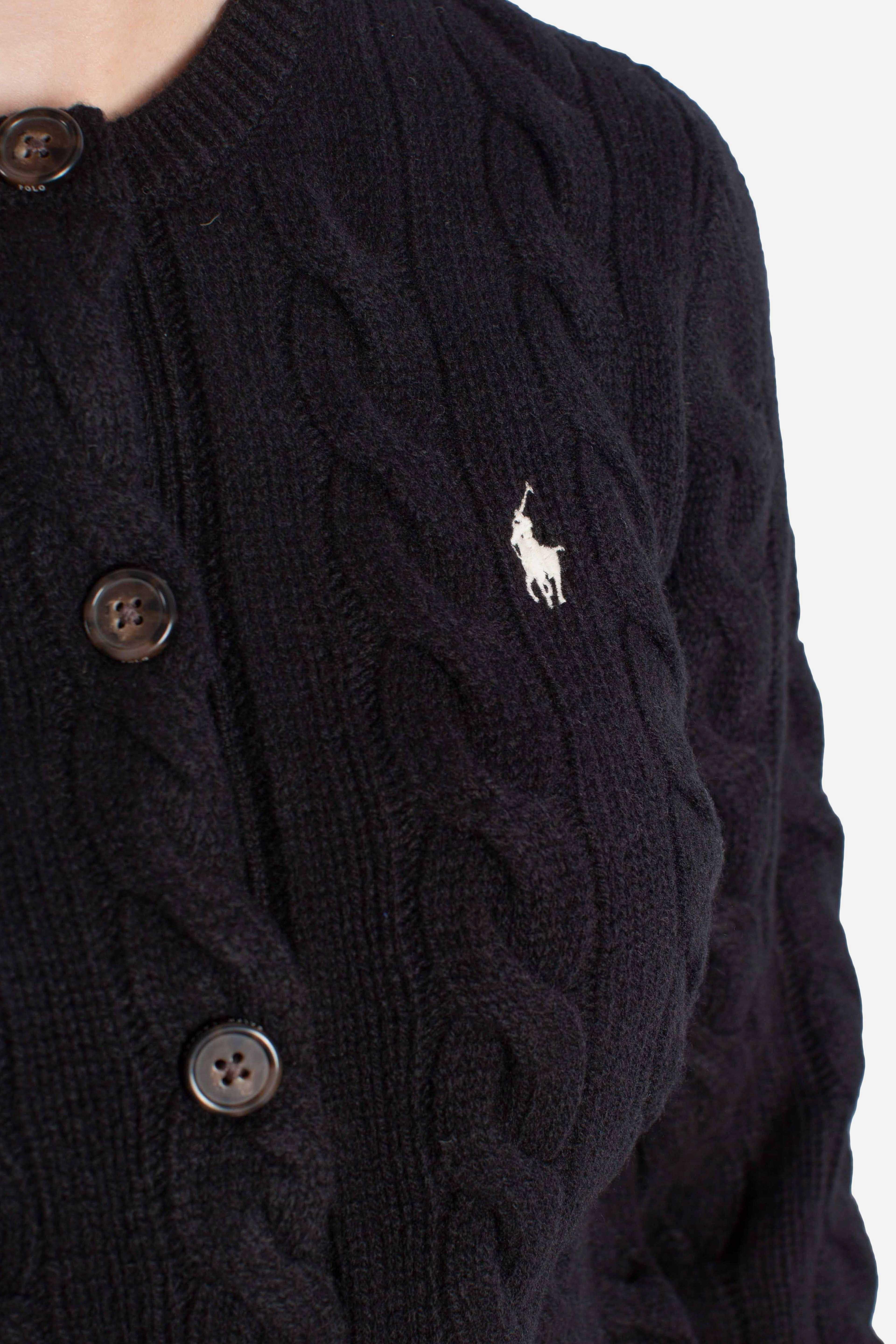 Cardigan a trecce in lana e cashmere black 211972104005 POLO RALPH LAUREN