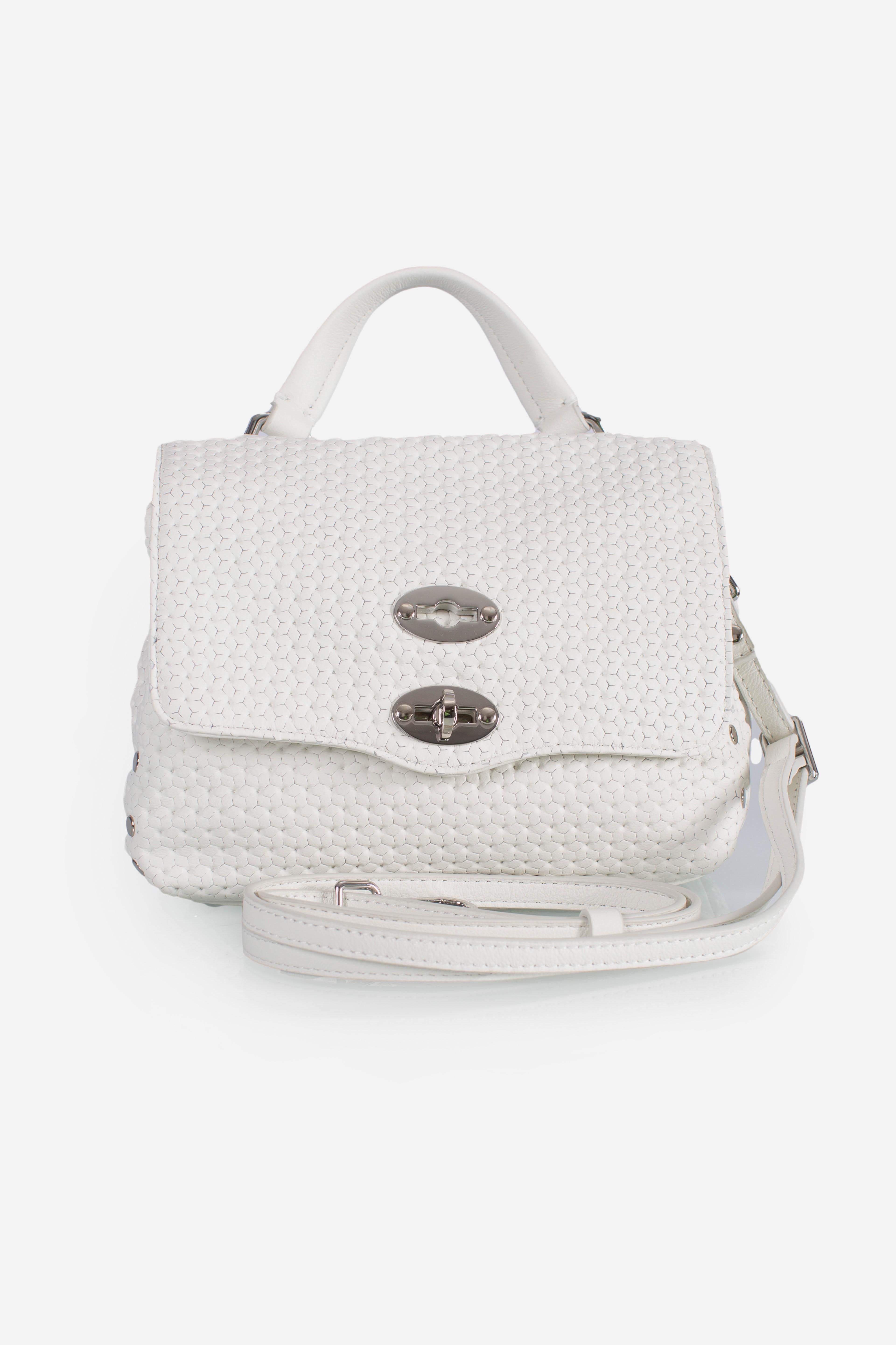 Borsa Postina Baby effetto intrecciato white cima 0680102190000BZ1170 ZANELLATO