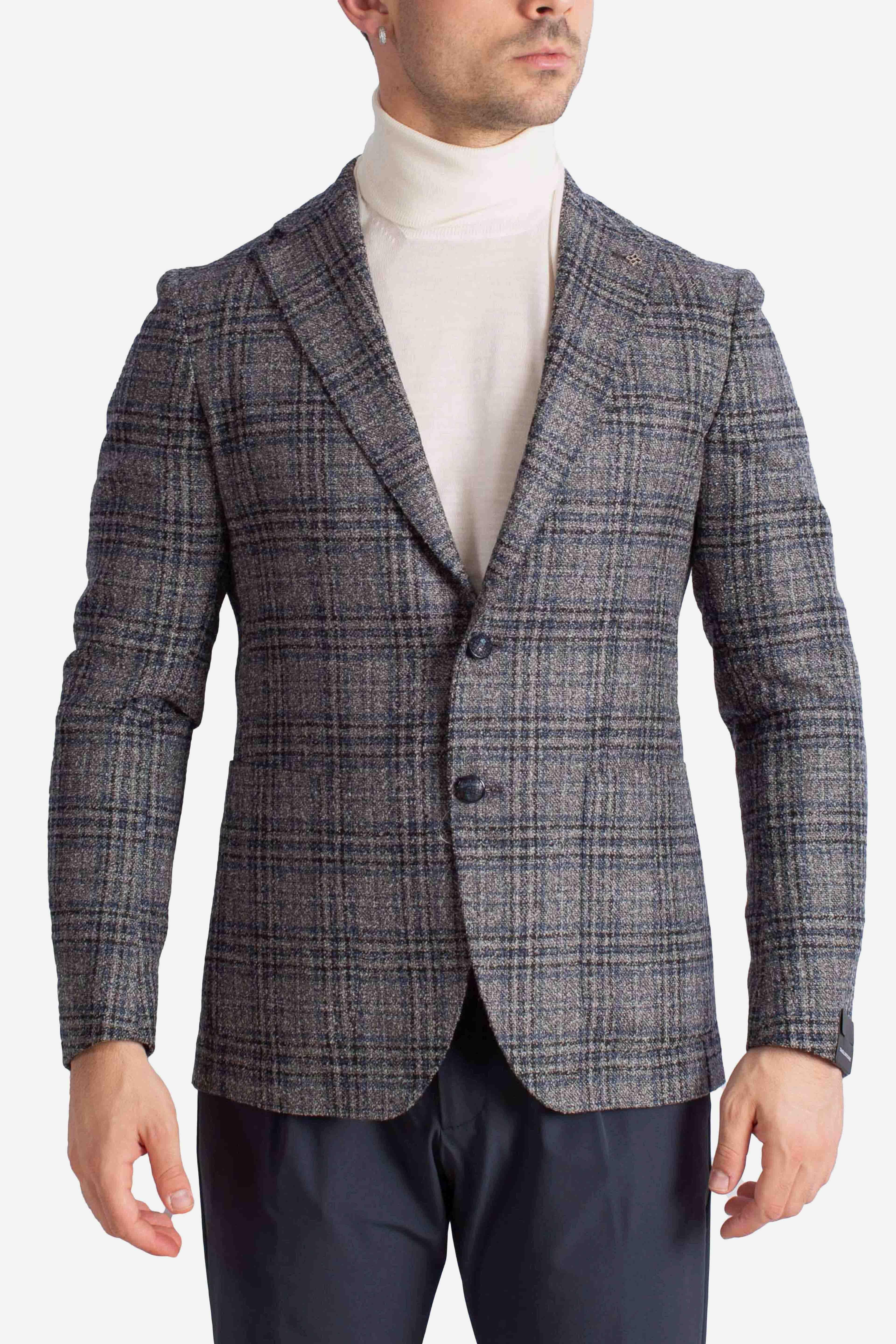 Giacca monopetto Principe di Galles in Lana grigio 1SMC22K440022QG3302 TAGLIATORE