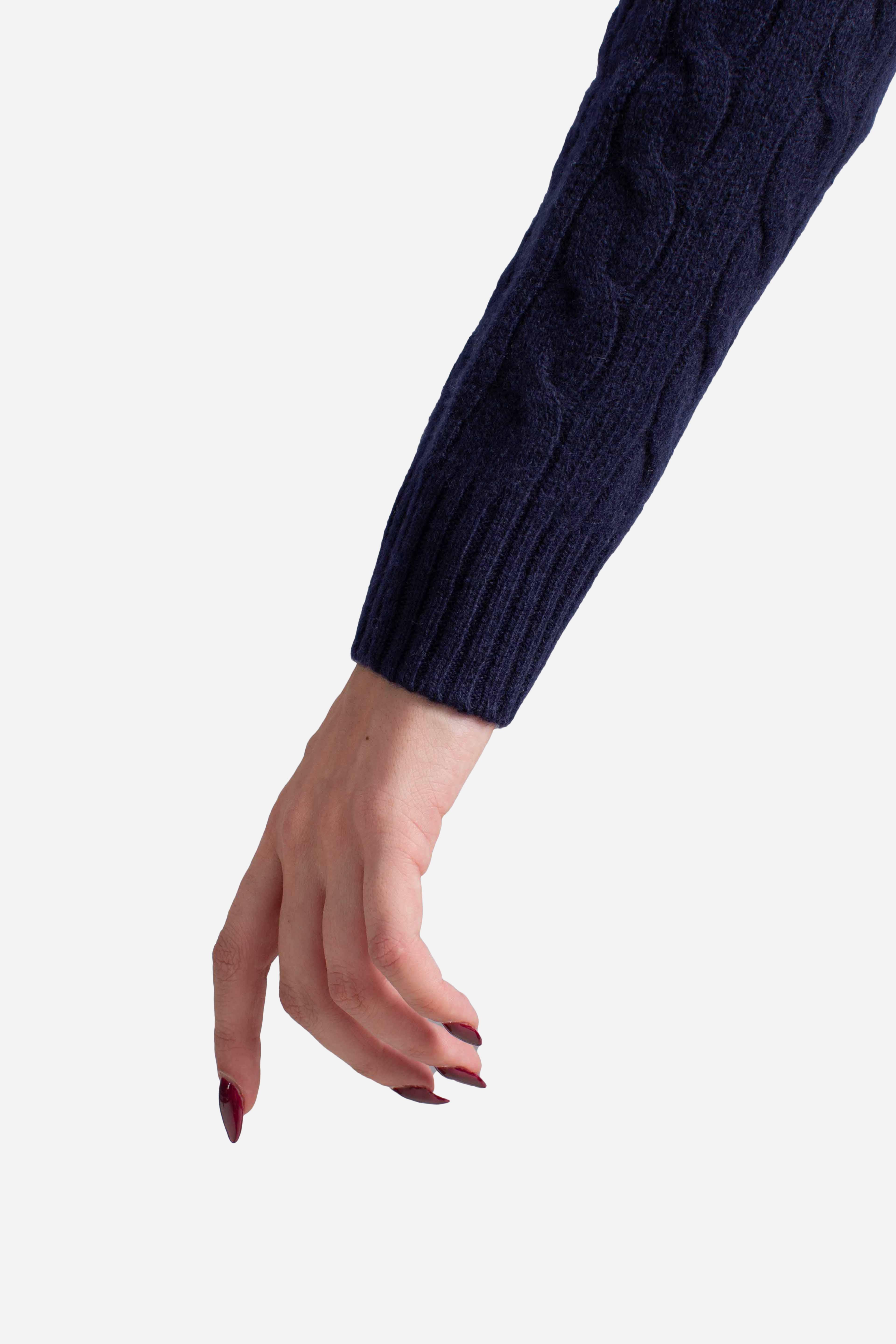 Girocollo in lana e cashmere a trecce blue 211971865003 POLO RALPH LAUREN