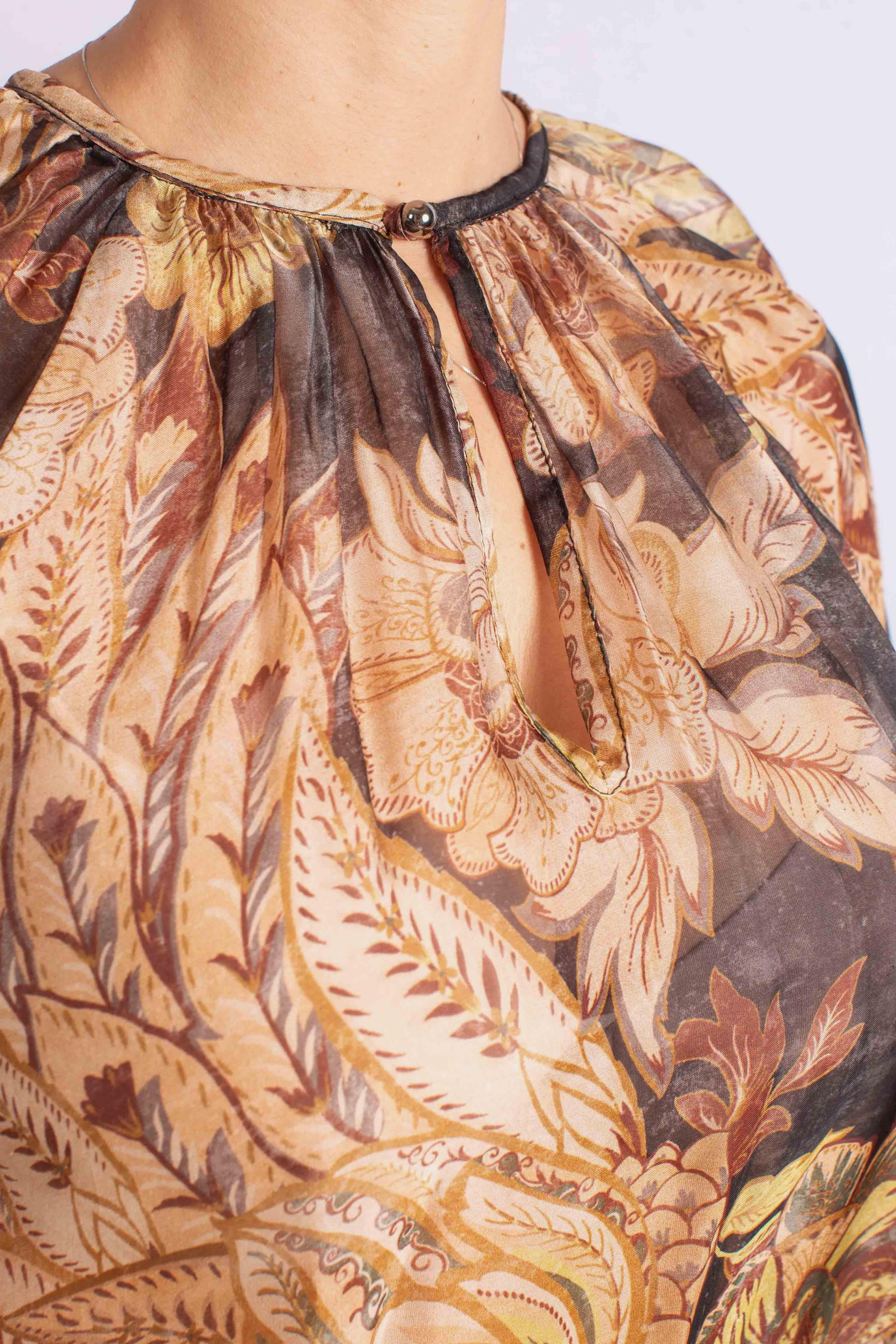 Blusa in Viscosa e Seta con Stampa Floreale C207Y012A3998 DIXIE