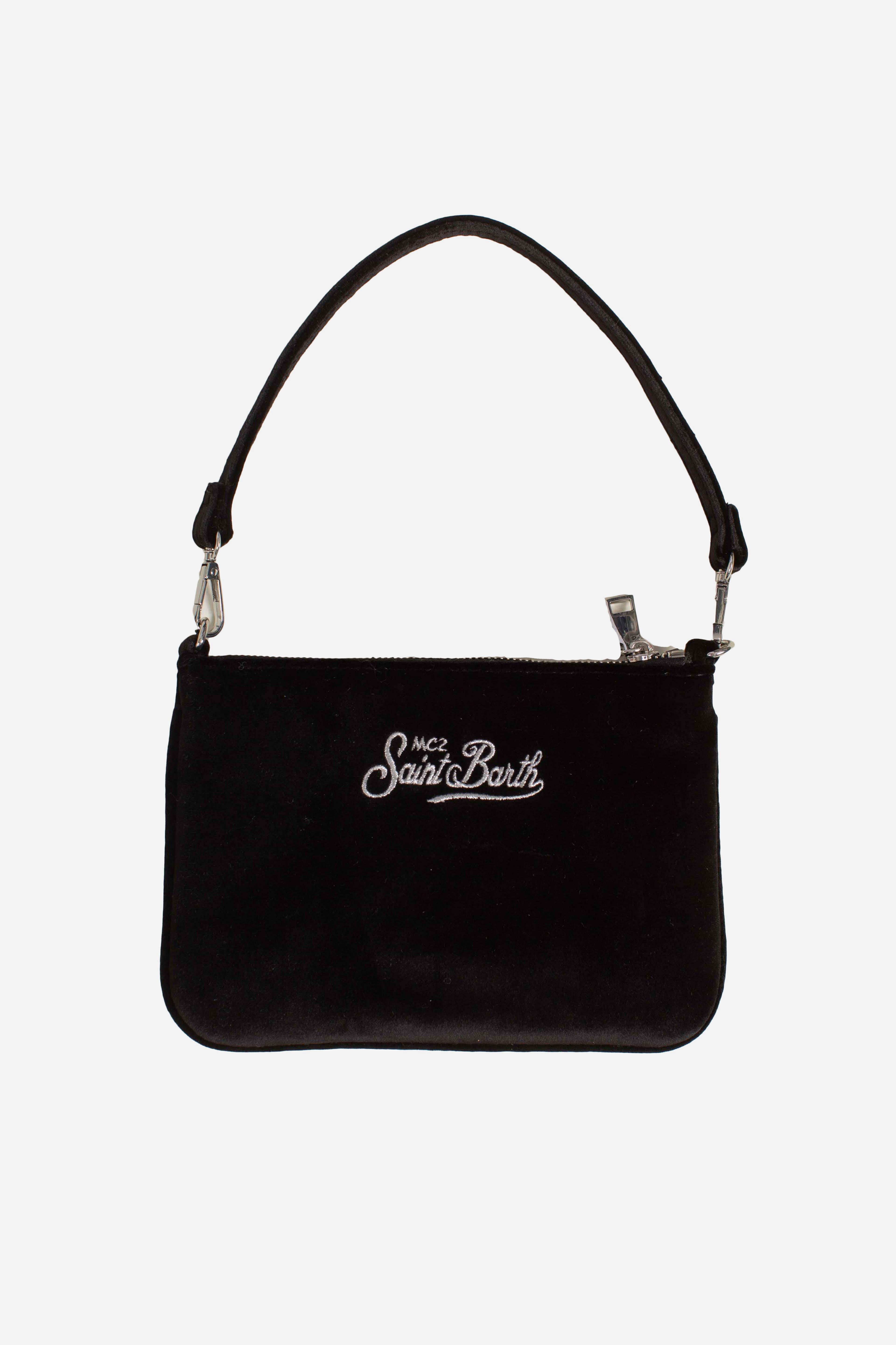 Pouch black Mini Parisienne con ricamo Saint Barth PARM00500207I MC2 SAINT BARTH