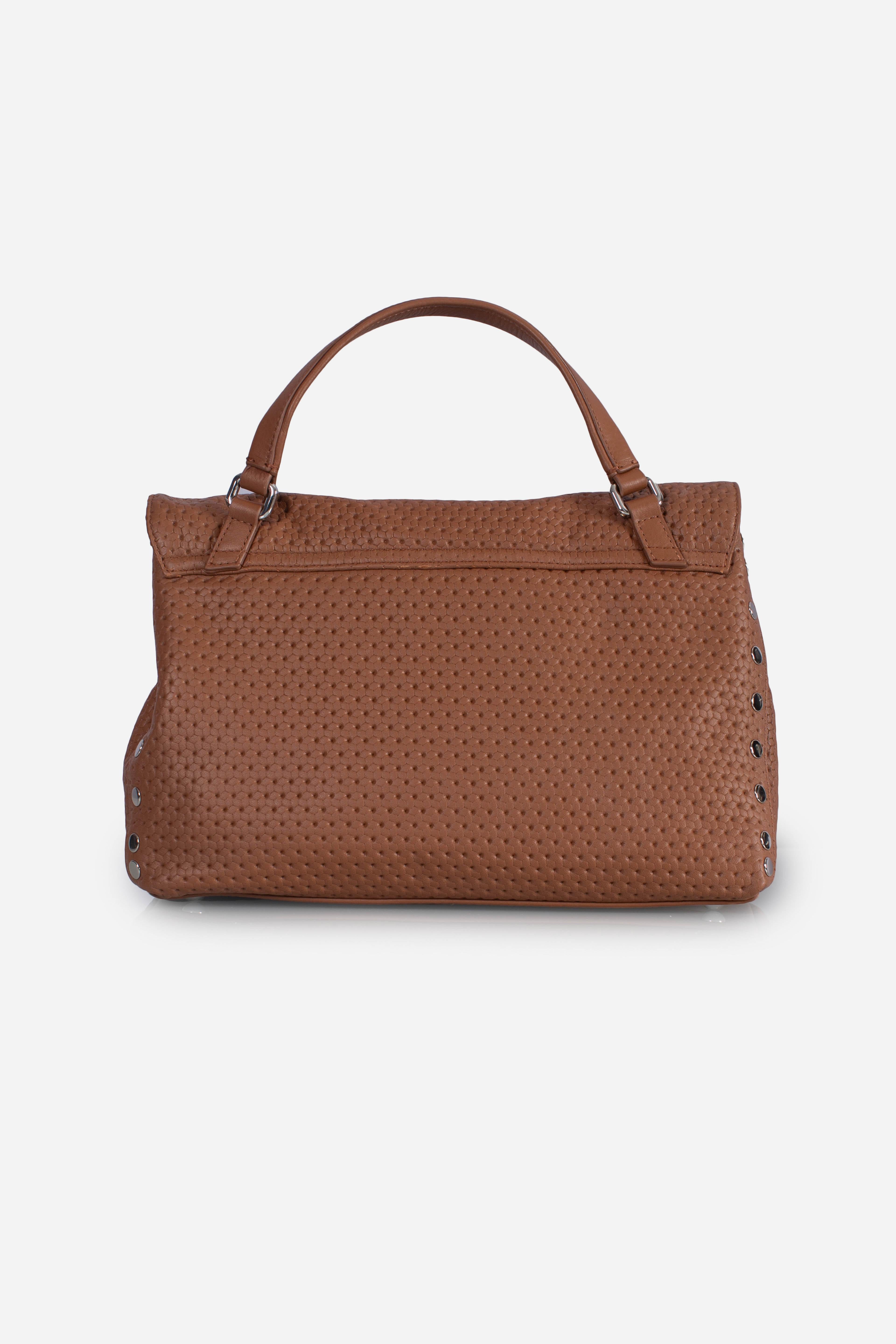 Borsa Postina S effetto intrecciato brown lion 0680102190000SZ0204 ZANELLATO