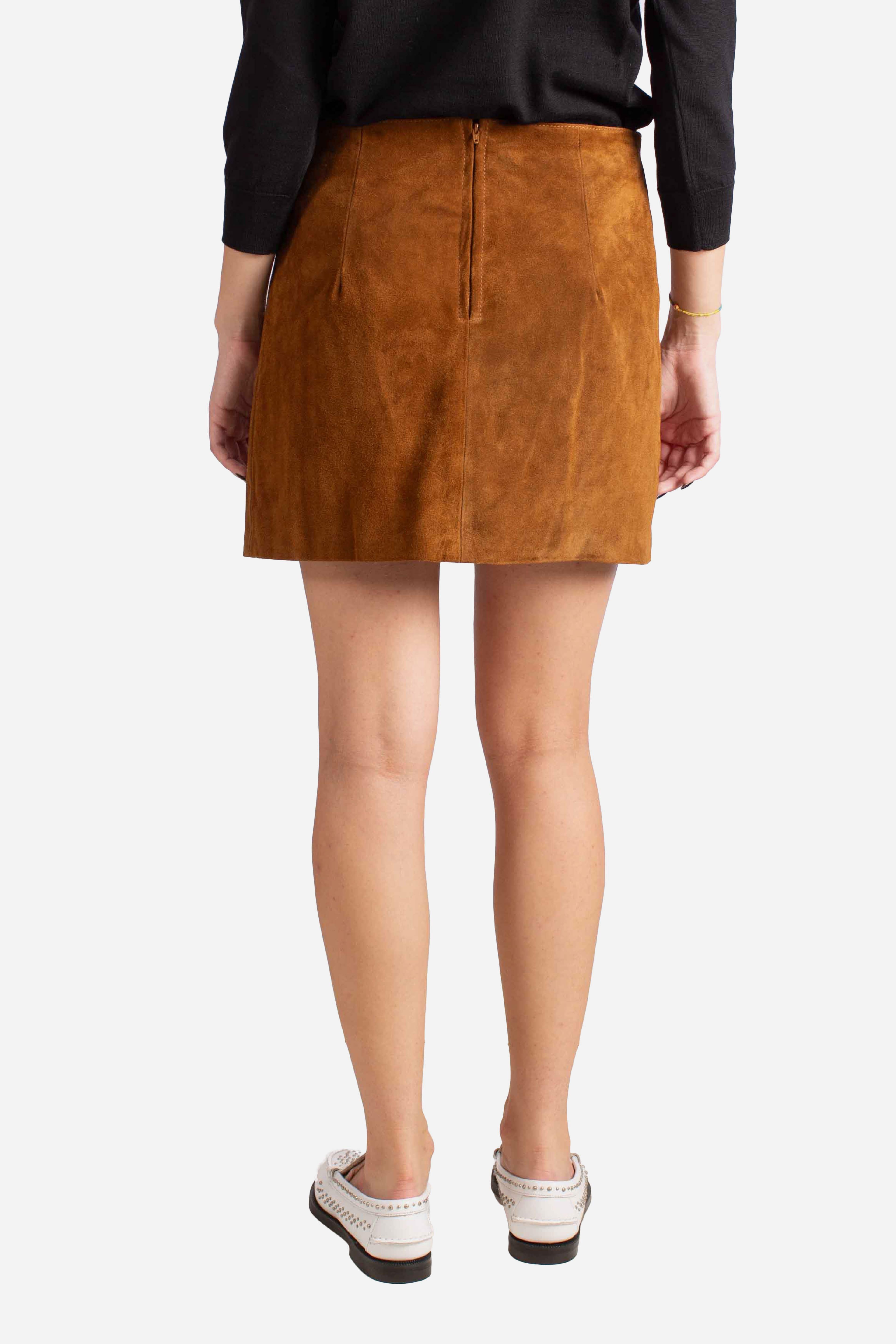 Gonna Corta tabacco effetto Suede G144Y002A1811 DIXIE