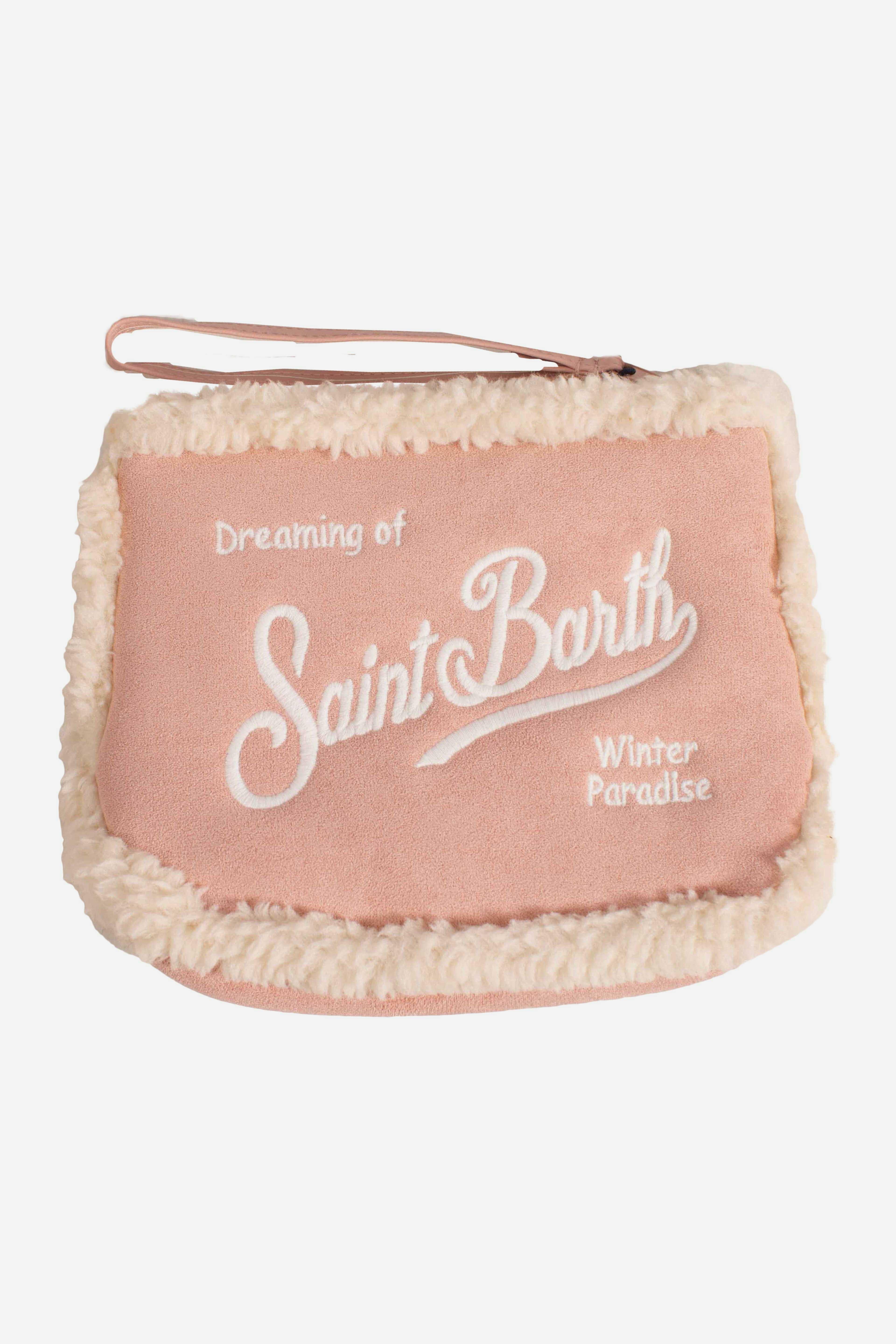 Pochette Aline "Dreaming of Saint Barth" Rosa Cipria con Dettagli in Shearling ALI003303505I MC2 SAINT BARTH