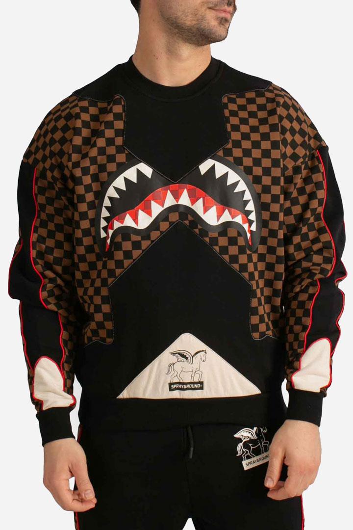 Felpa triple crewneck brown SP691EBRWNBROWN SPRAYGROUND