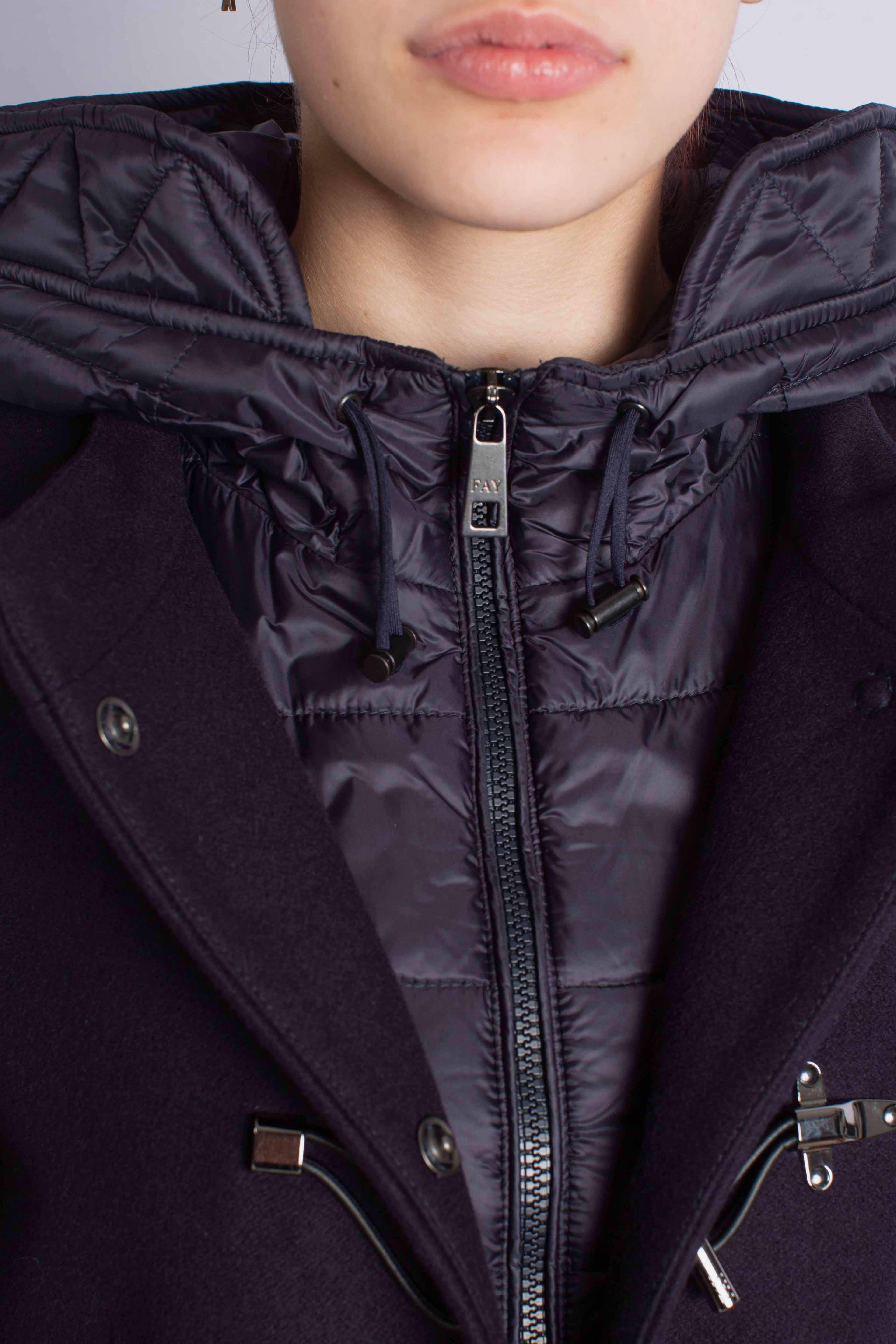 Toggle Coat in Panno di Lana blu NAW59513430SGLU809 FAY