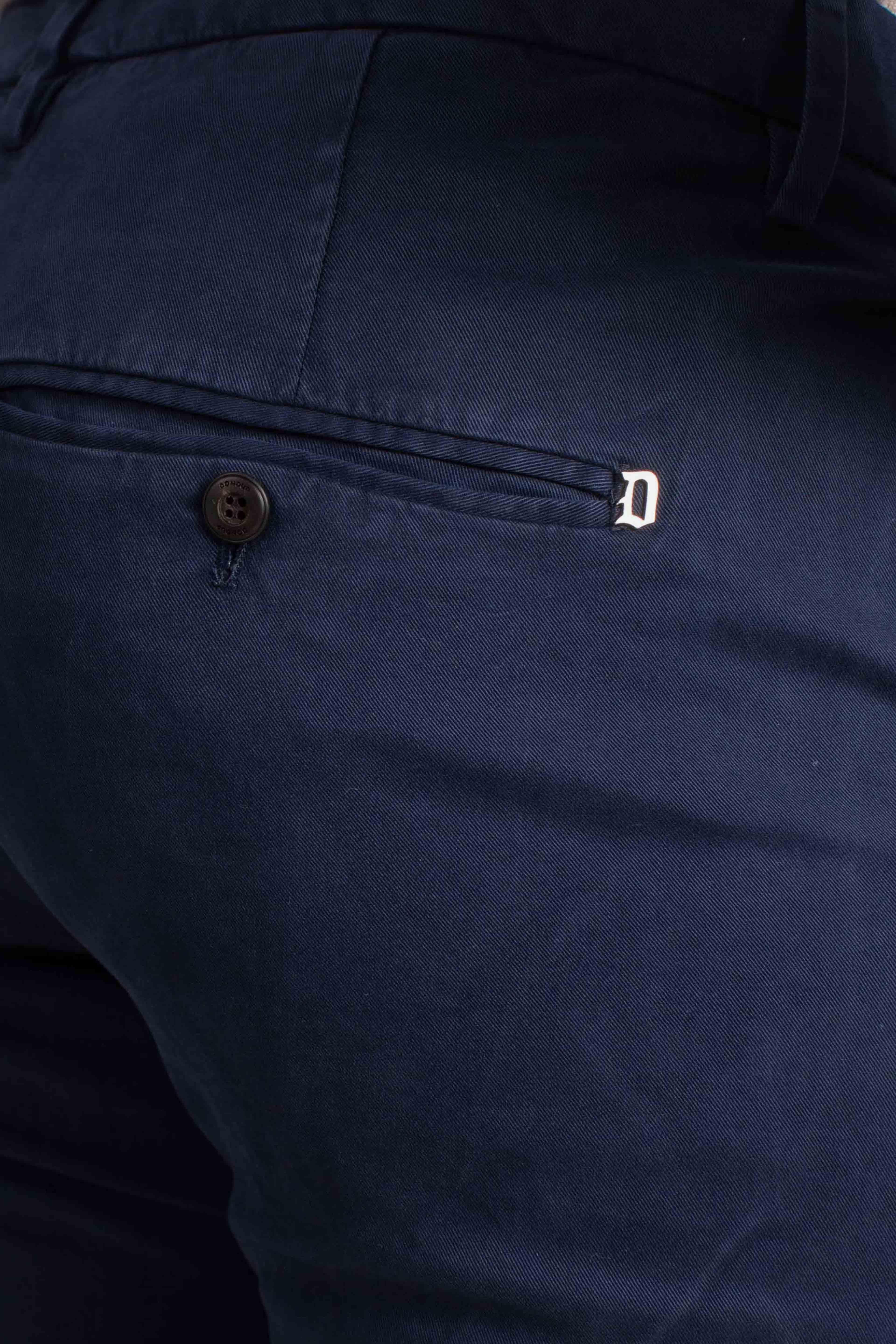 Pantaloni Slim Fit in Cotone Stretch blu navy UP235GSE043U890 DONDUP