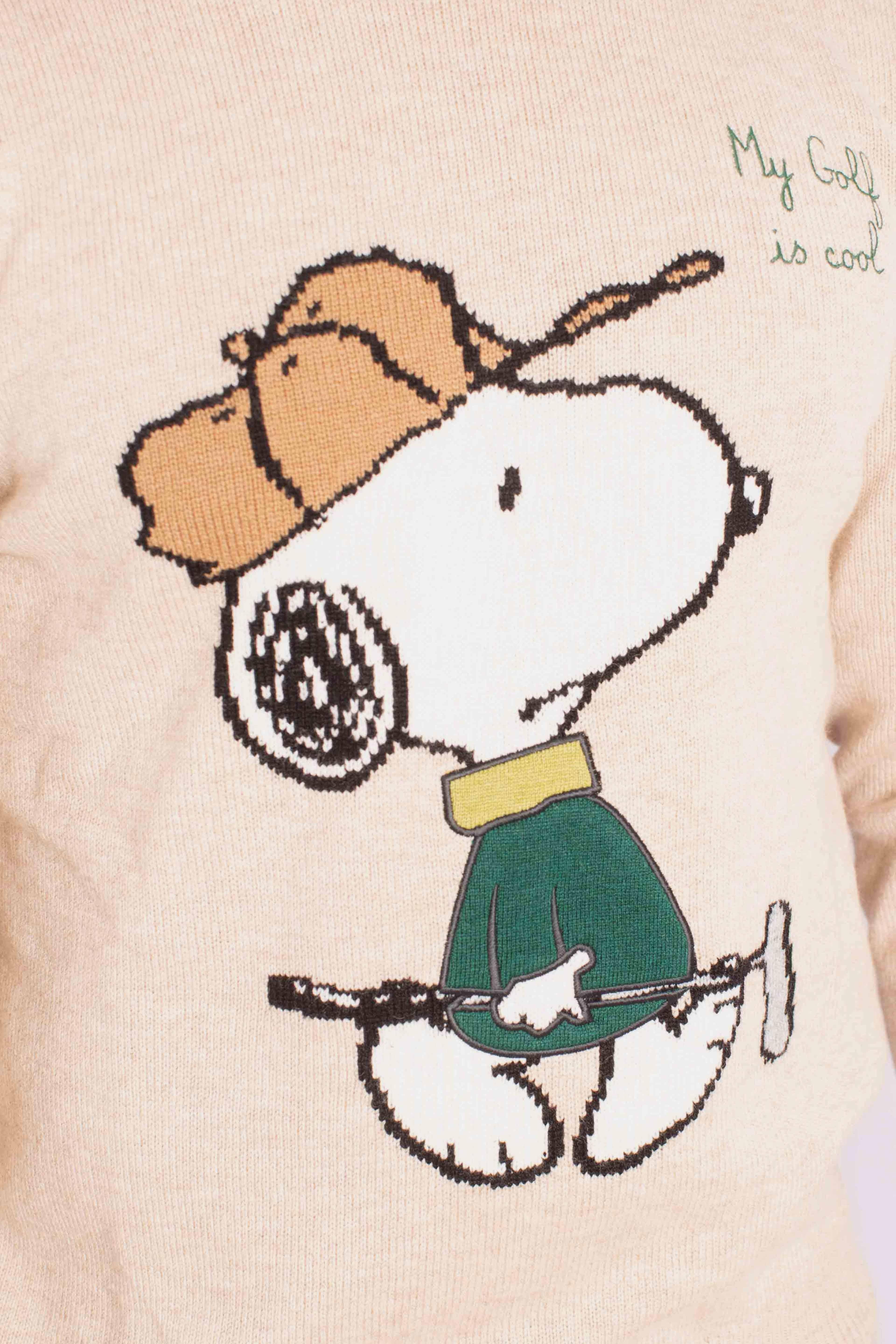 Maglia Uomo "My Golf is Cool" Snoopy Beige HER000100493I MC2 SAINT BARTH