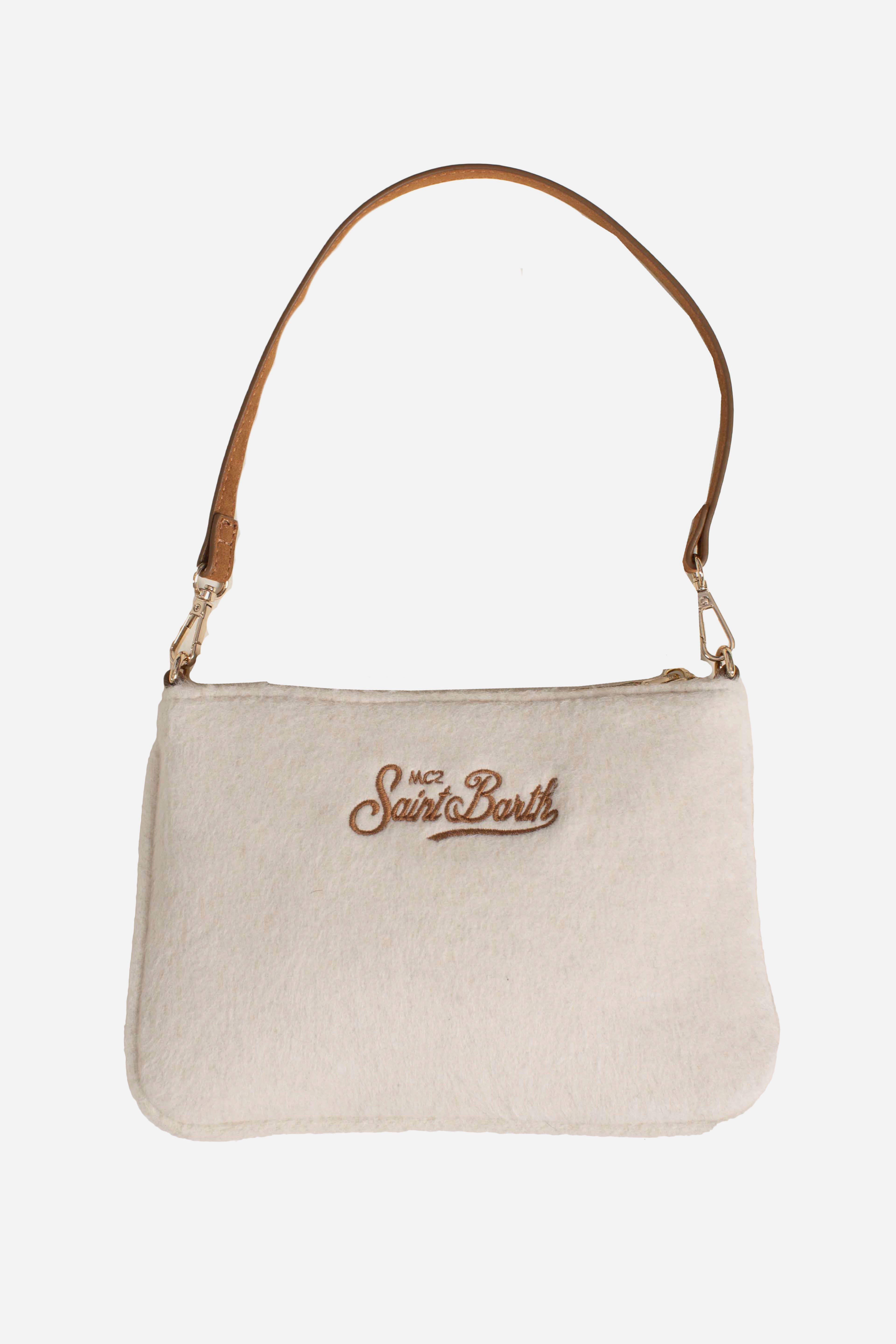 Pouch white Mini Parisienne con ricamo Saint Barth PARM00300301I MC2 SAINT BARTH