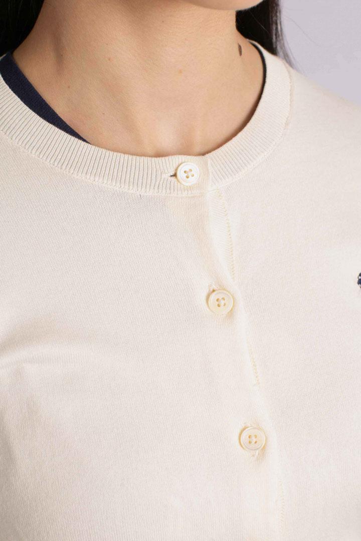 Maglia cardigan in misto cotone cream 211891672001 POLO RALPH LAUREN