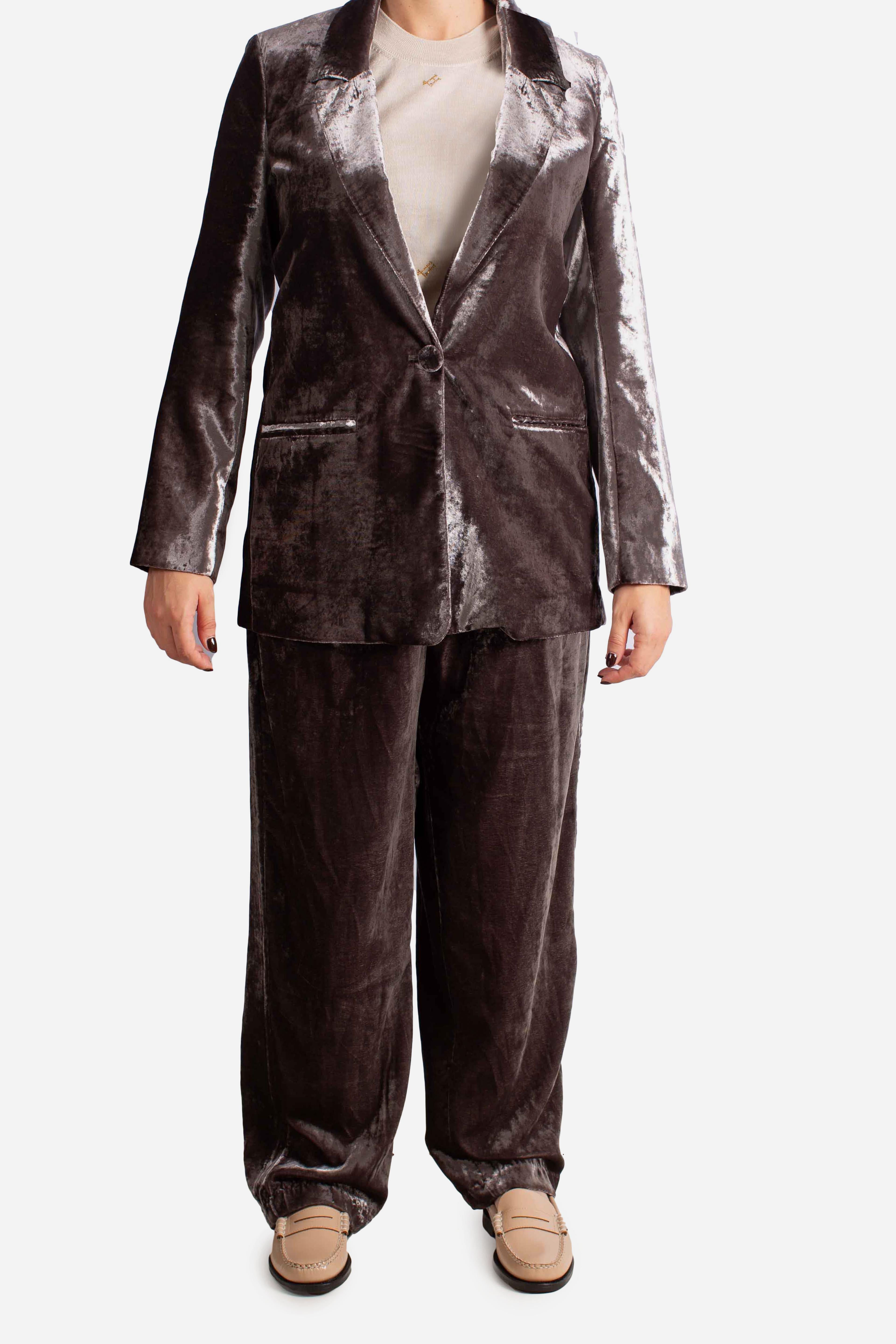 Tailleur Donna in Velluto Liscio Fumo NAEGKNVA1930 DIXIE