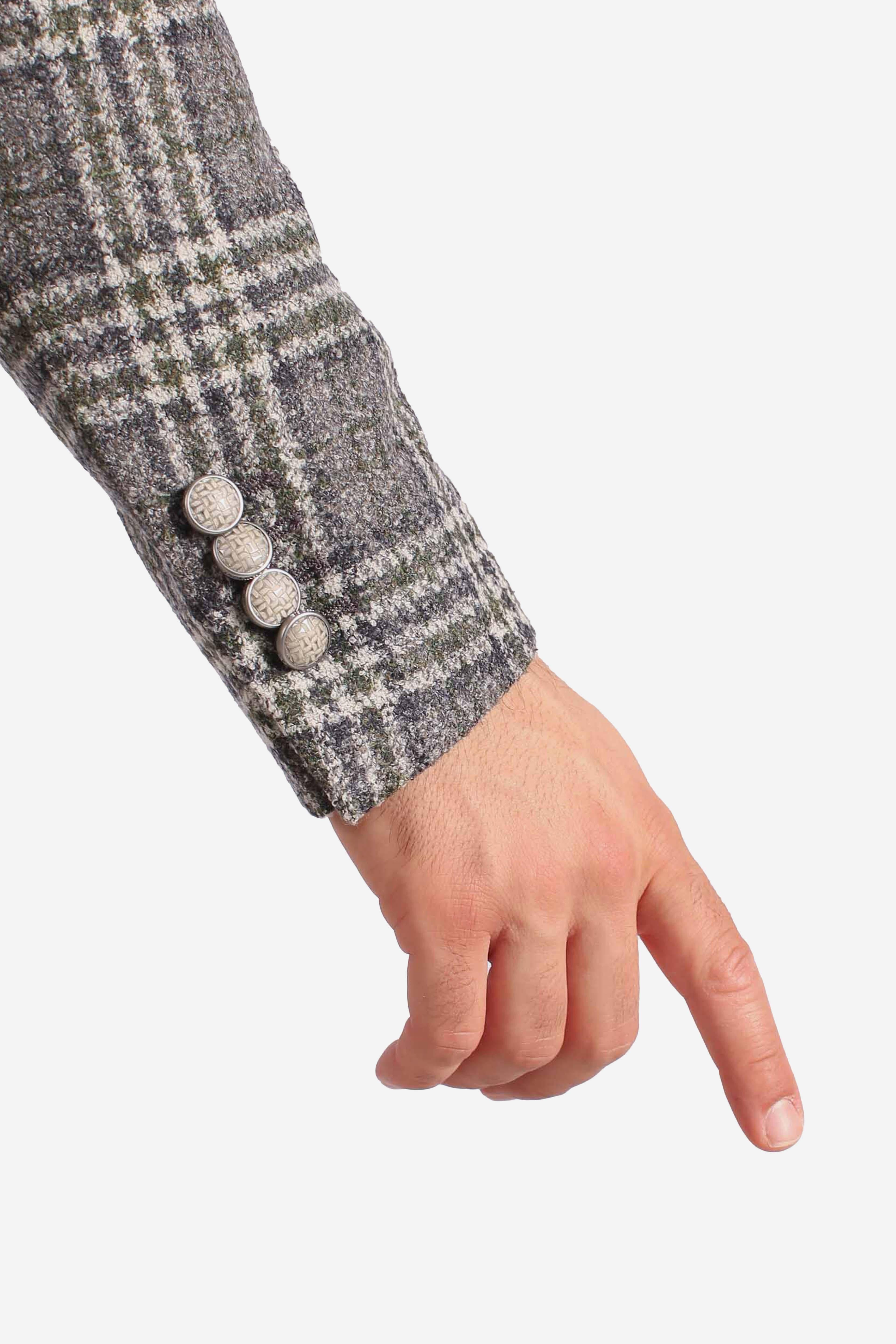 Giacca monopetto Principe di Galles in Lana grigio silver 1SMC22K440022QV3304 TAGLIATORE