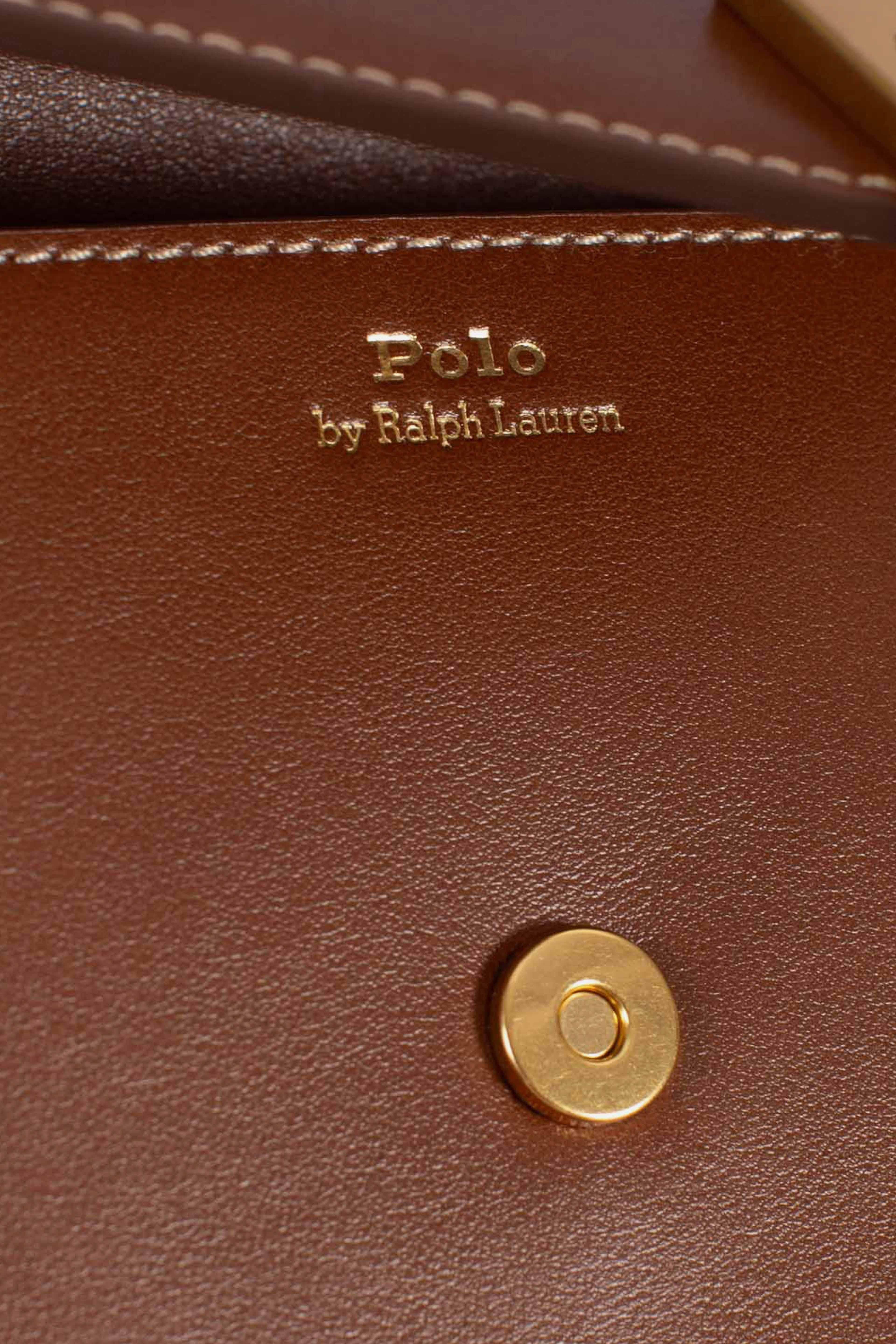 Borsa portafoglio Polo ID pelle e catena brown 427961946003 POLO RALPH LAUREN