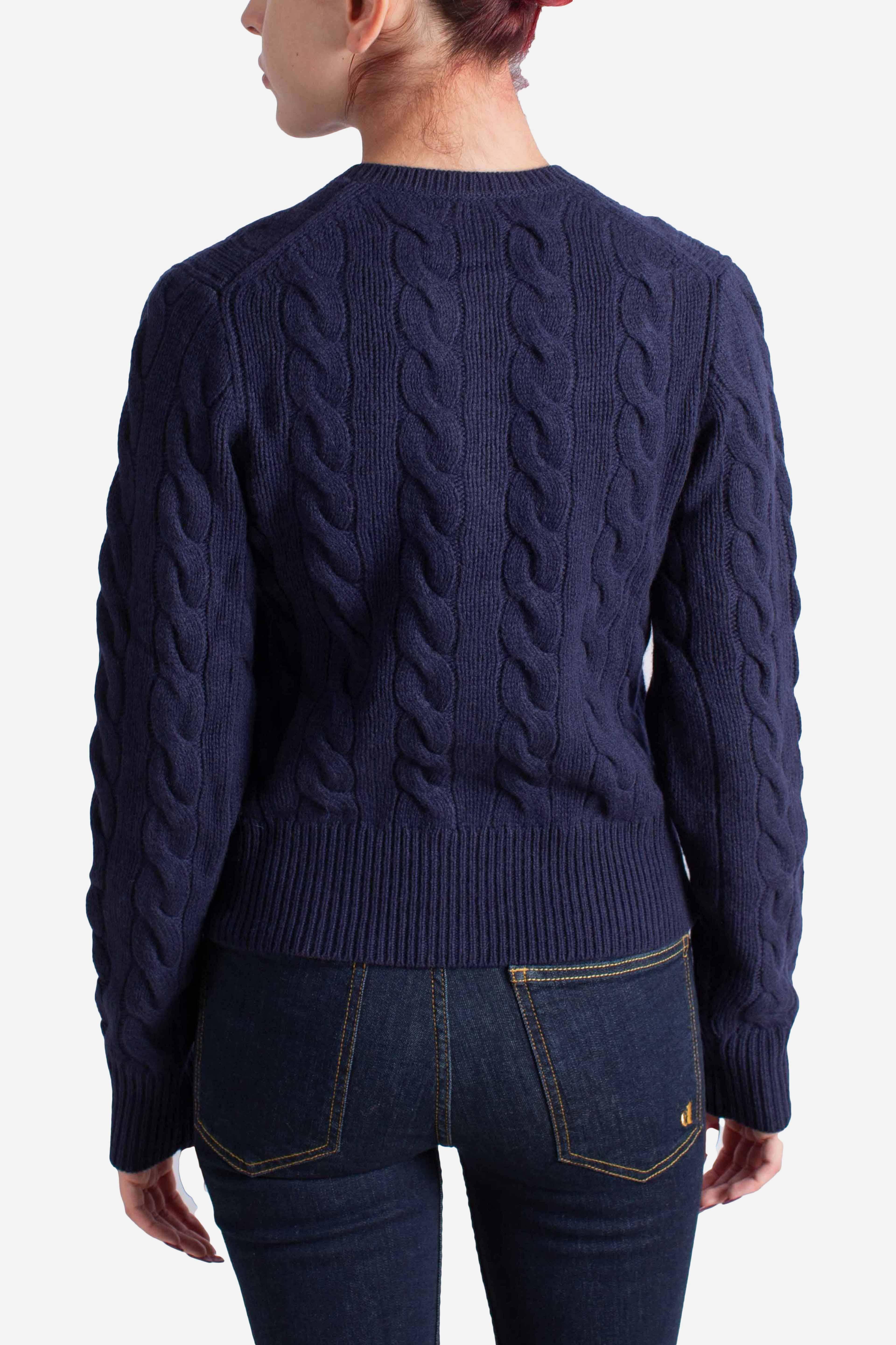 Cardigan a trecce in lana e cashmere blue 211972104004 POLO RALPH LAUREN