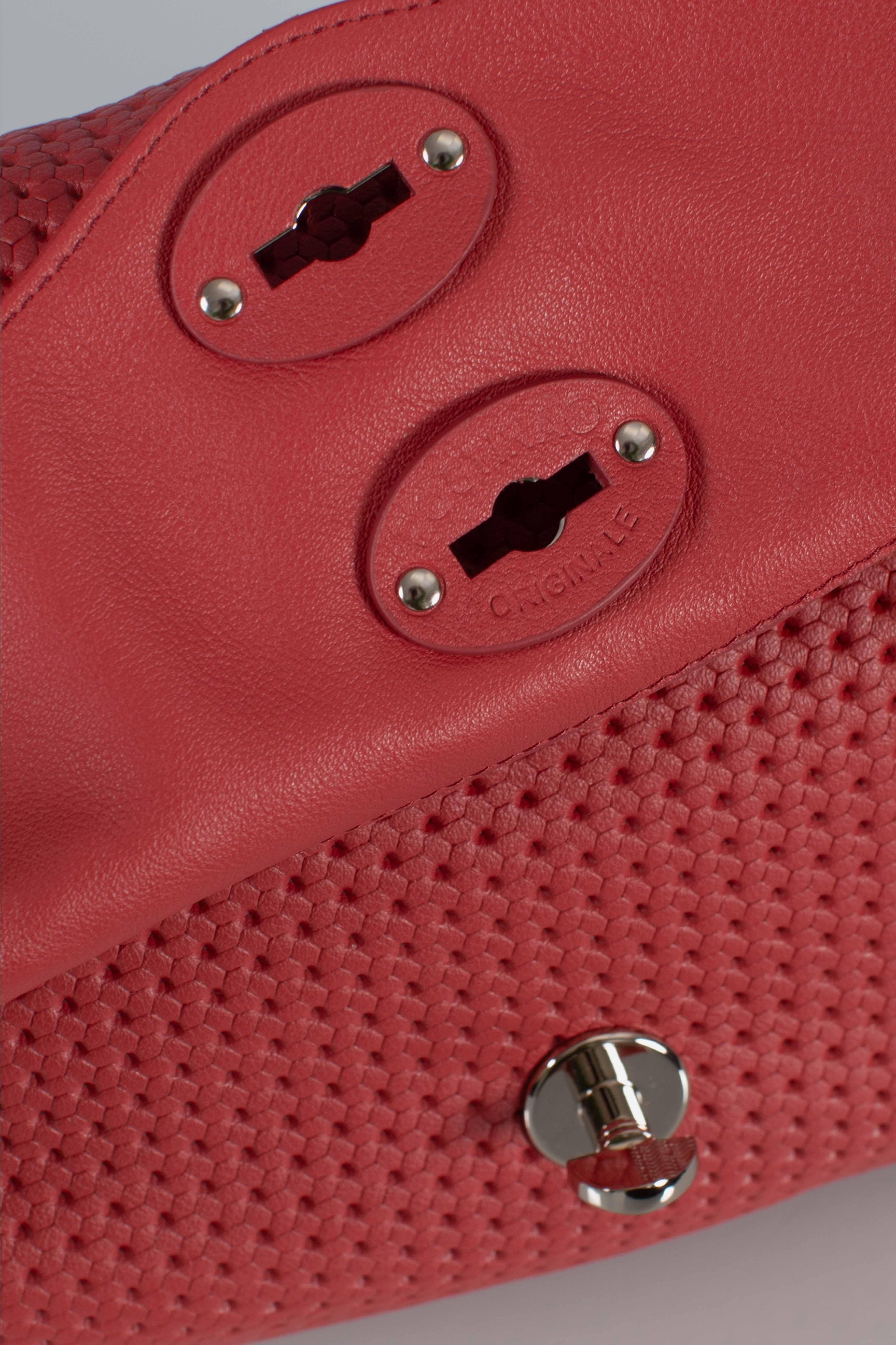 Borsa Postina S effetto intrecciato red tango 0680102190000SZ0994 ZANELLATO