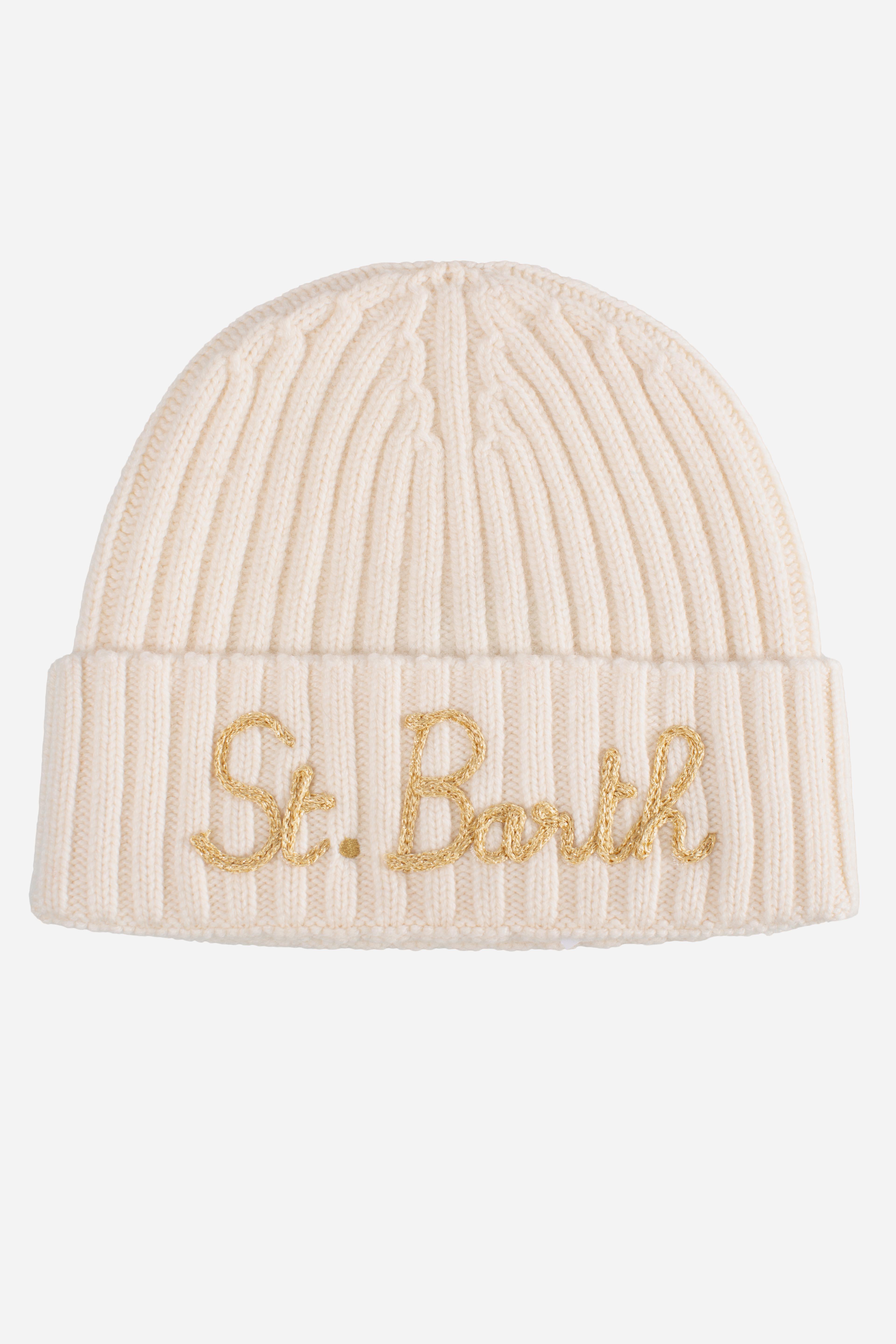 Cuffia Donna Panna con Logo Oro WENG00503853I MC2 SAINT BARTH