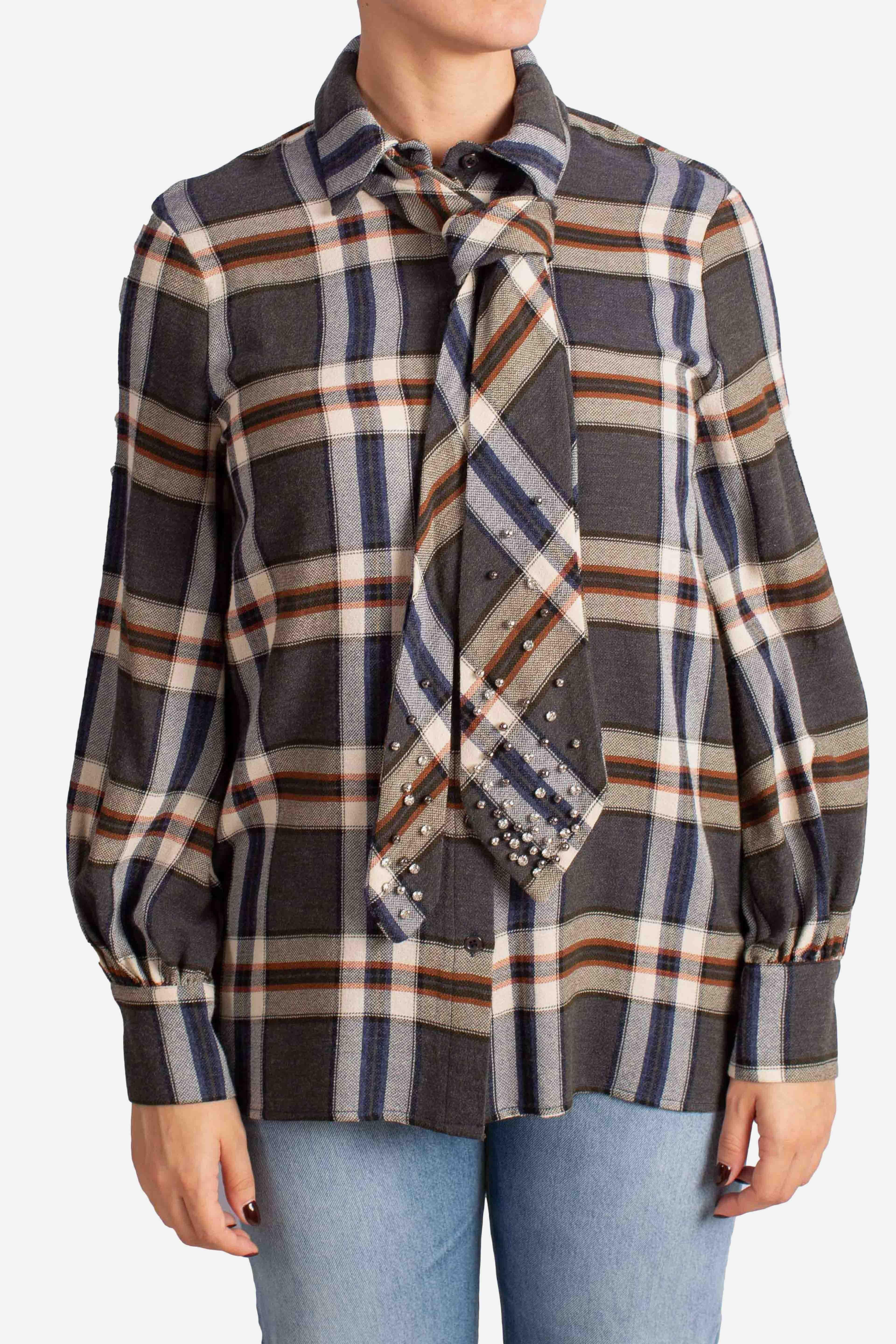 Camicia a quadri con fiocco CFALYBGUA1998 DIXIE