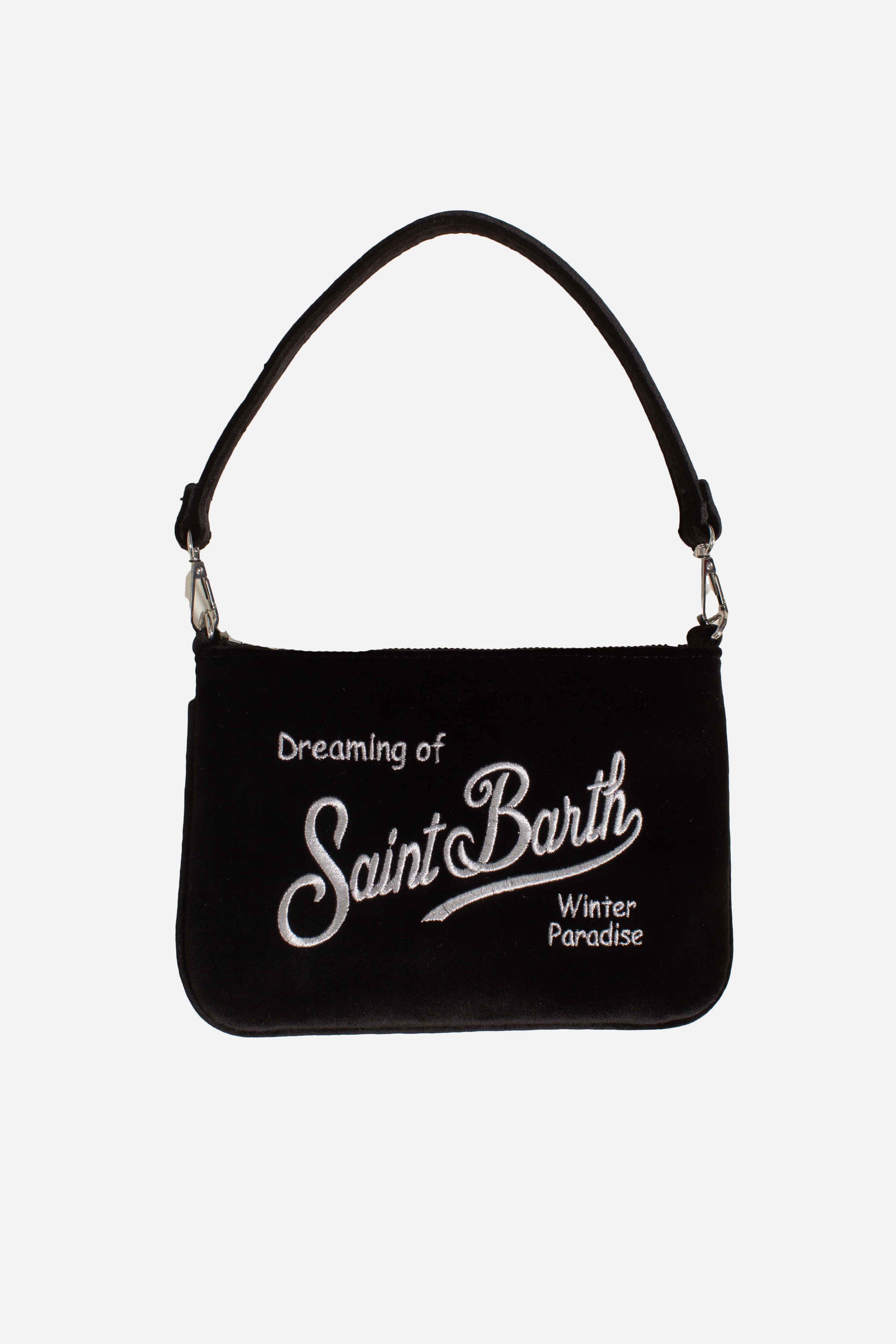 Pouch black Mini Parisienne con ricamo Saint Barth PARM00500207I MC2 SAINT BARTH
