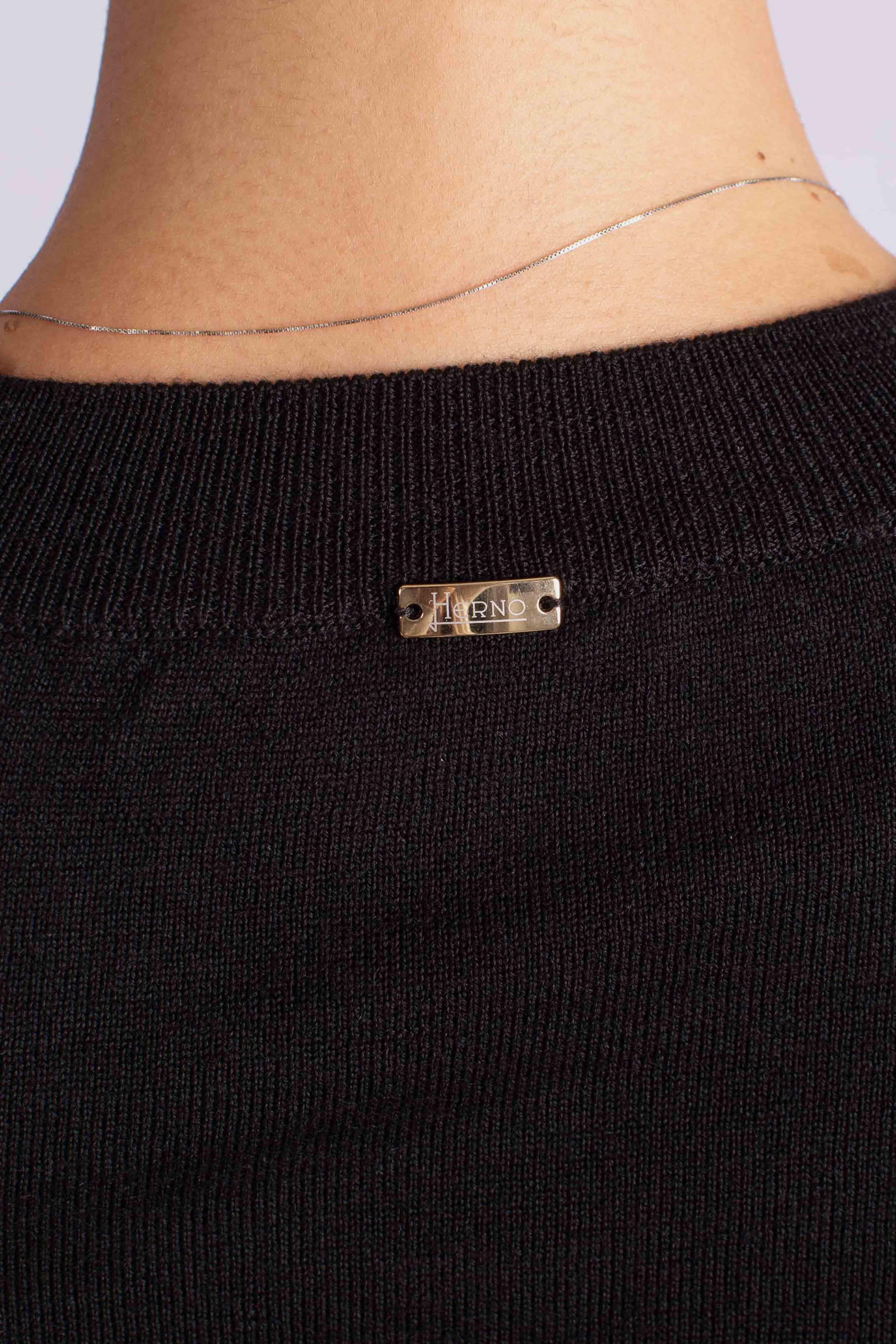 Maglia Donna nera in Lana con Micro Logo Oro MG000210D701669300 HERNO