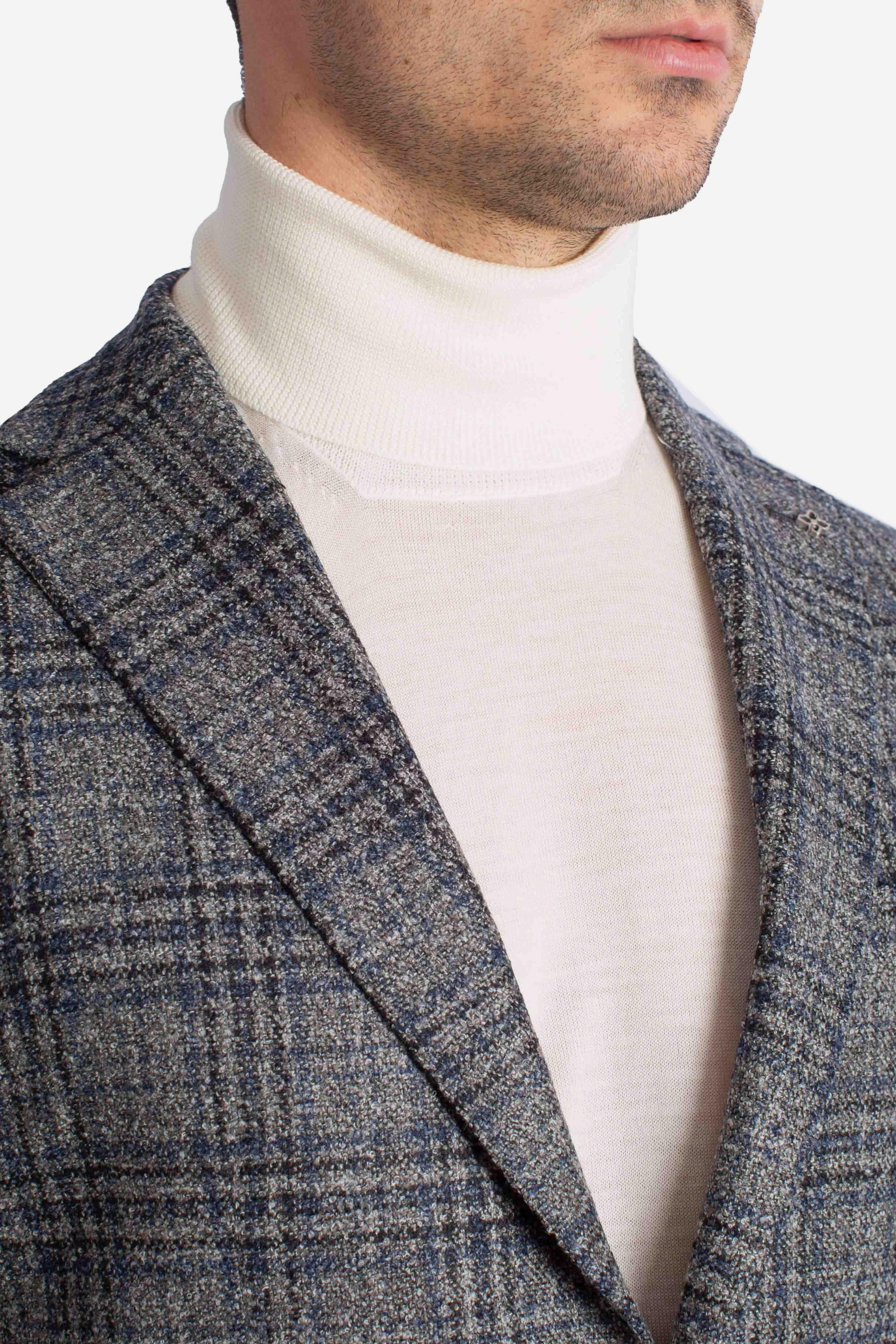 Giacca monopetto Principe di Galles in Lana grigio 1SMC22K440022QG3302 TAGLIATORE