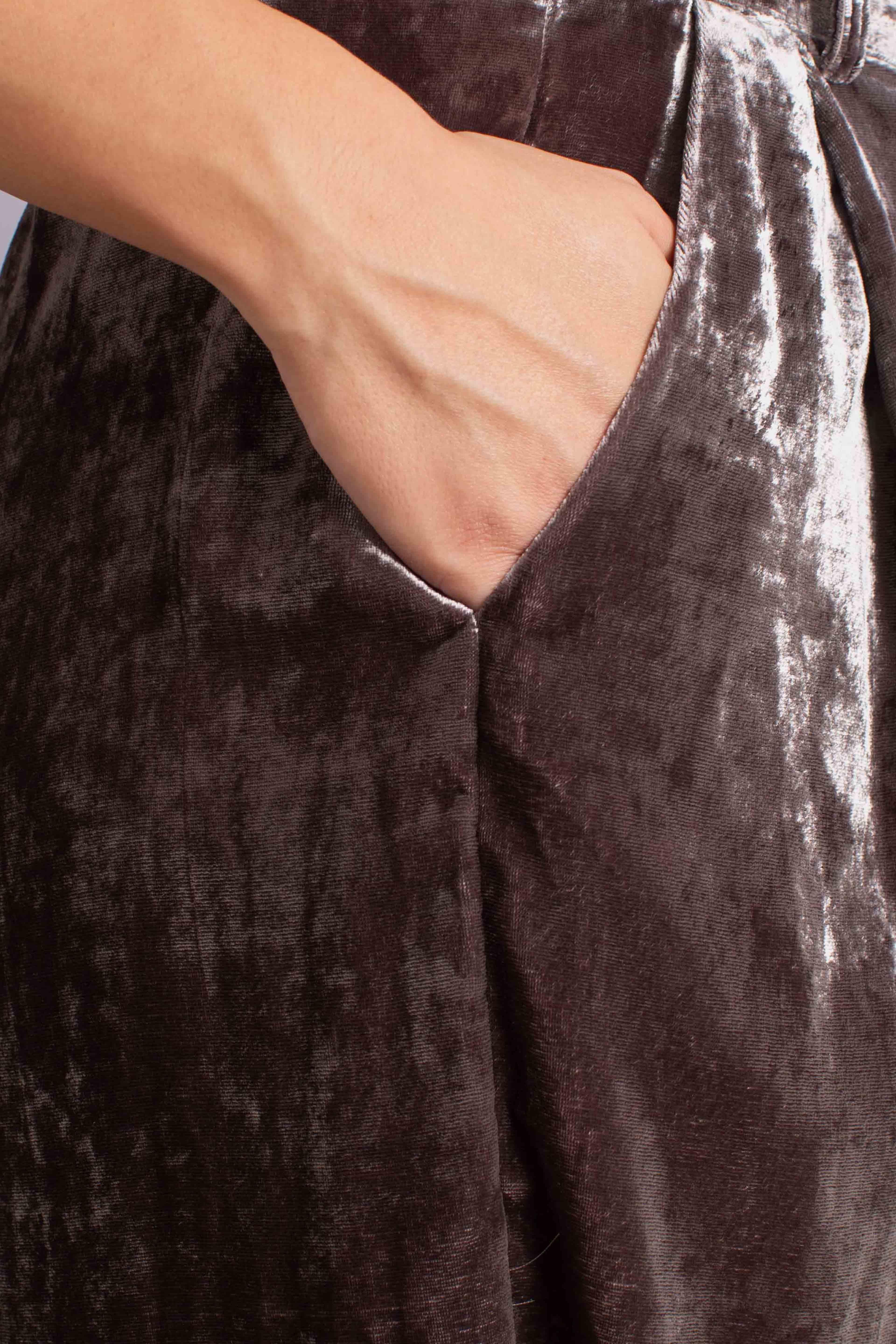 Tailleur Donna in Velluto Liscio Fumo NAEGKNVA1930 DIXIE